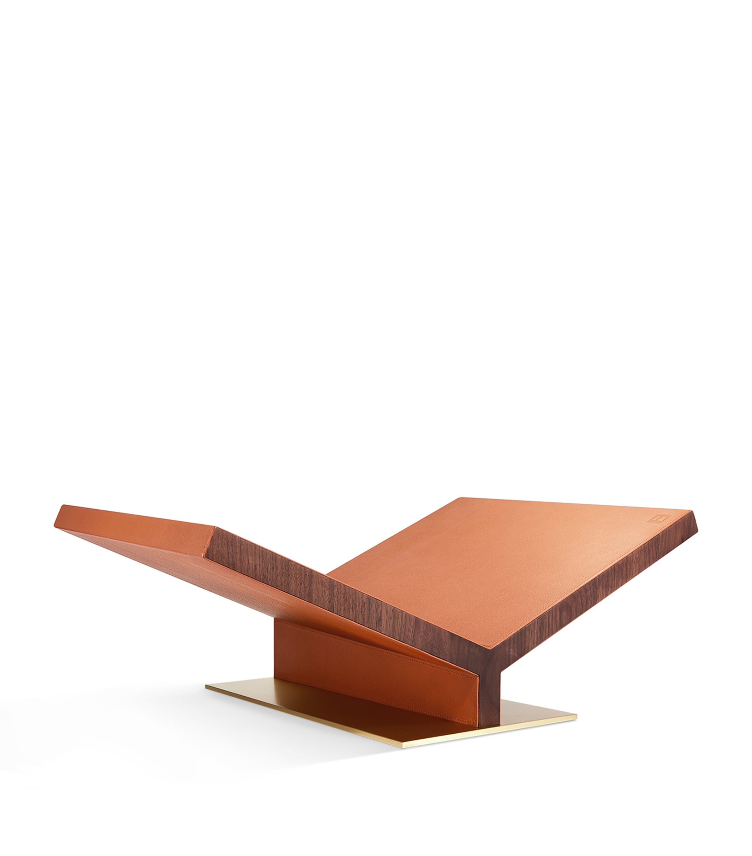 Walnut-Leather Ultimate Collector Bookstand CAMEL Image 2