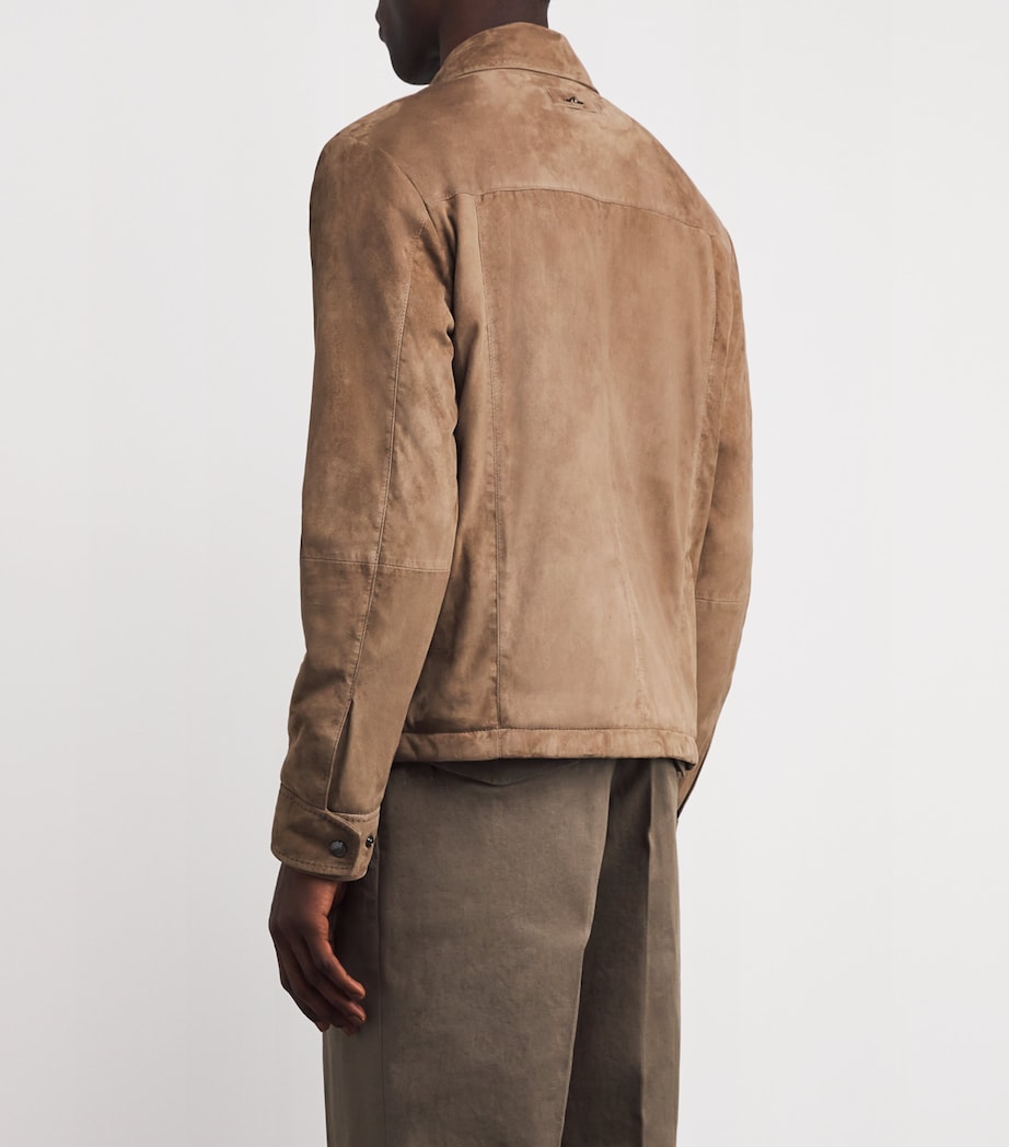 Aqualeather Suede Shacket 074BROWN Image 4