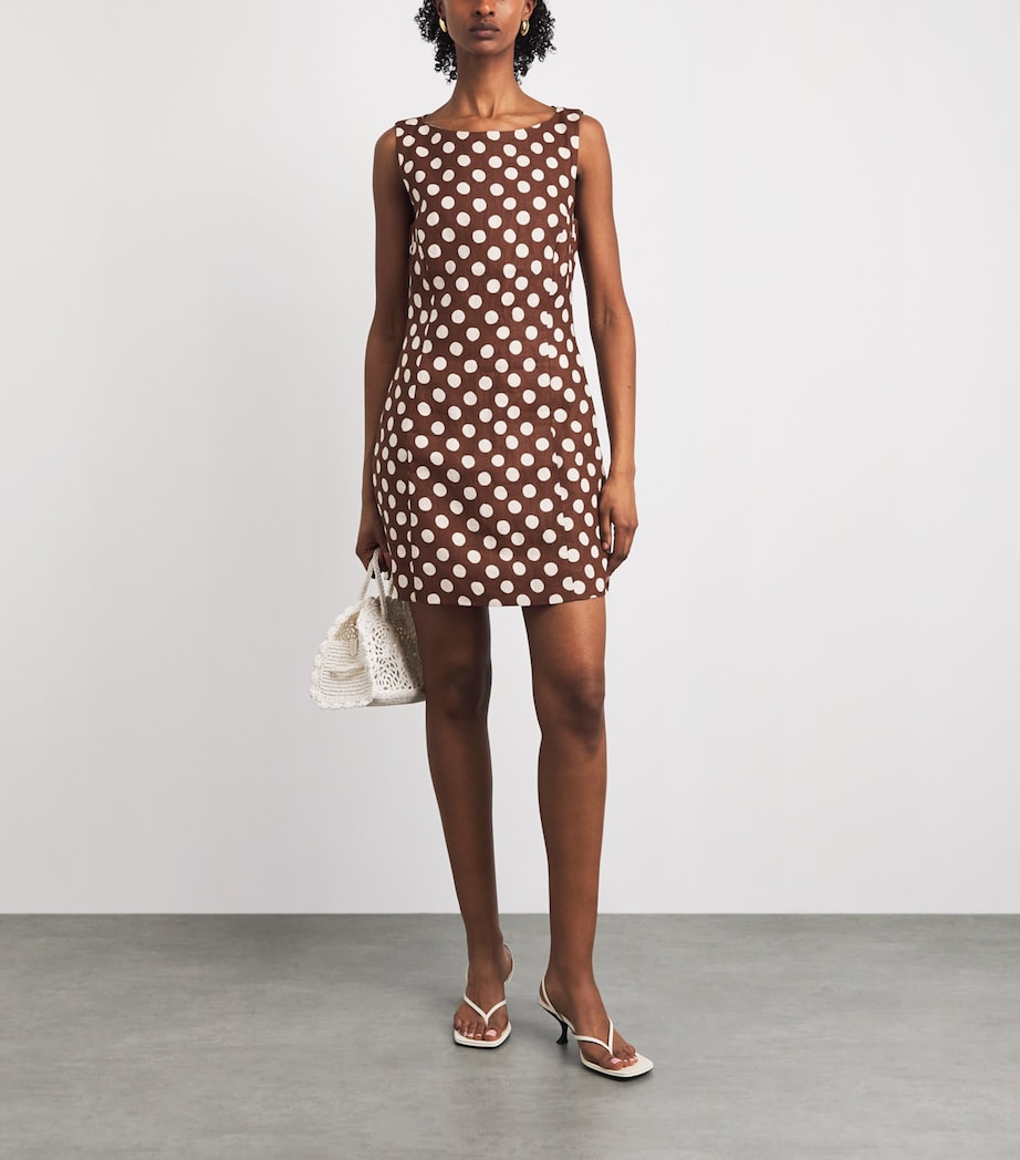 Faithfull the Brand Brown Linen Polka-Dot Lydie Mini Dress | Harrods IE Faithfull the Brand Brown Linen Polka-Dot Lydie Mini Dress | Harrods IE