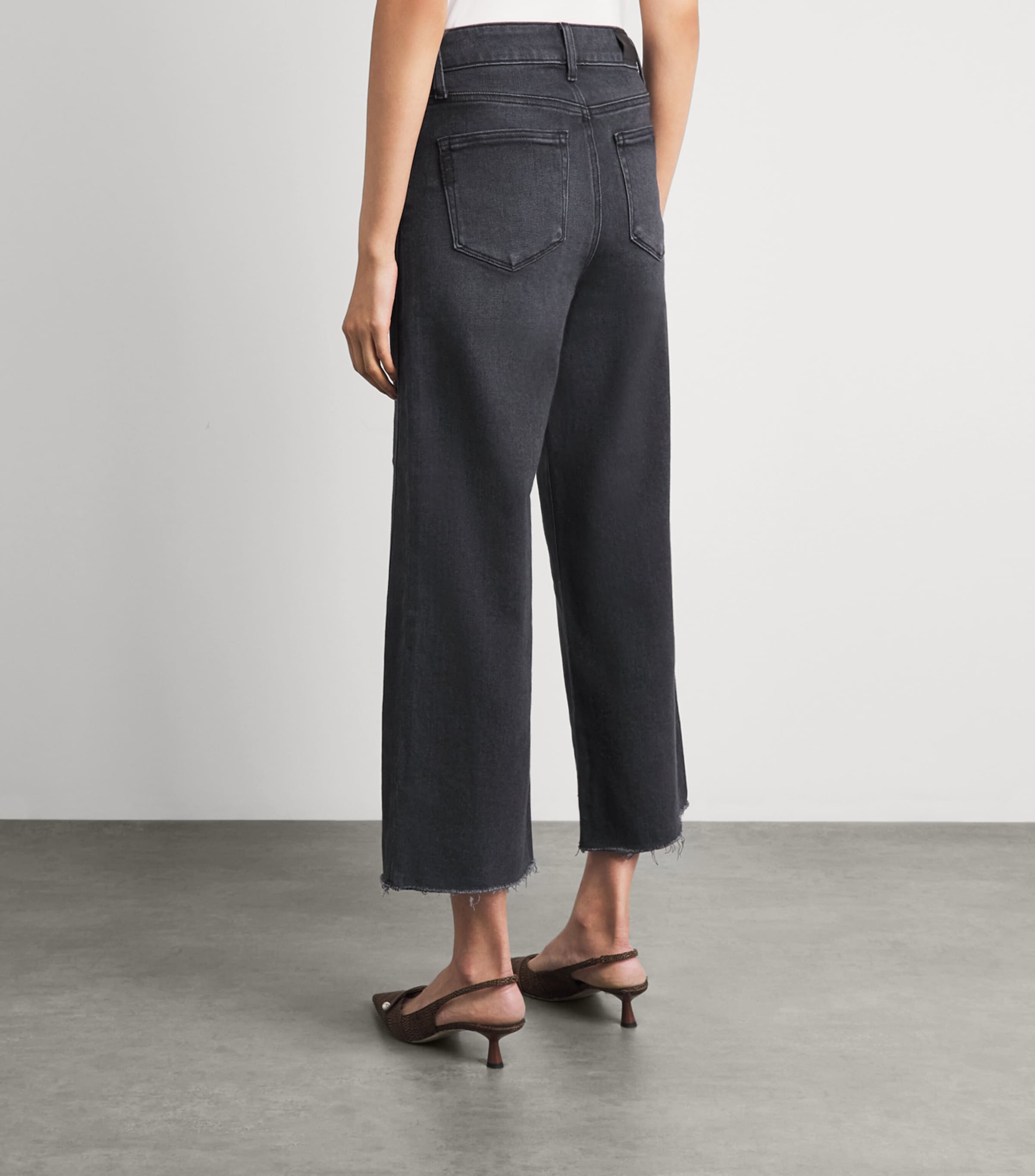 PAIGE Womens Anessa Wide-Leg Jeans Ink Black Image 5