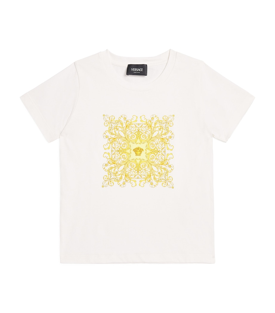 Cotton Medusa Print T-Shirt (12 Months-5 Years) 2W110 WHITE+GOLD Image 1
