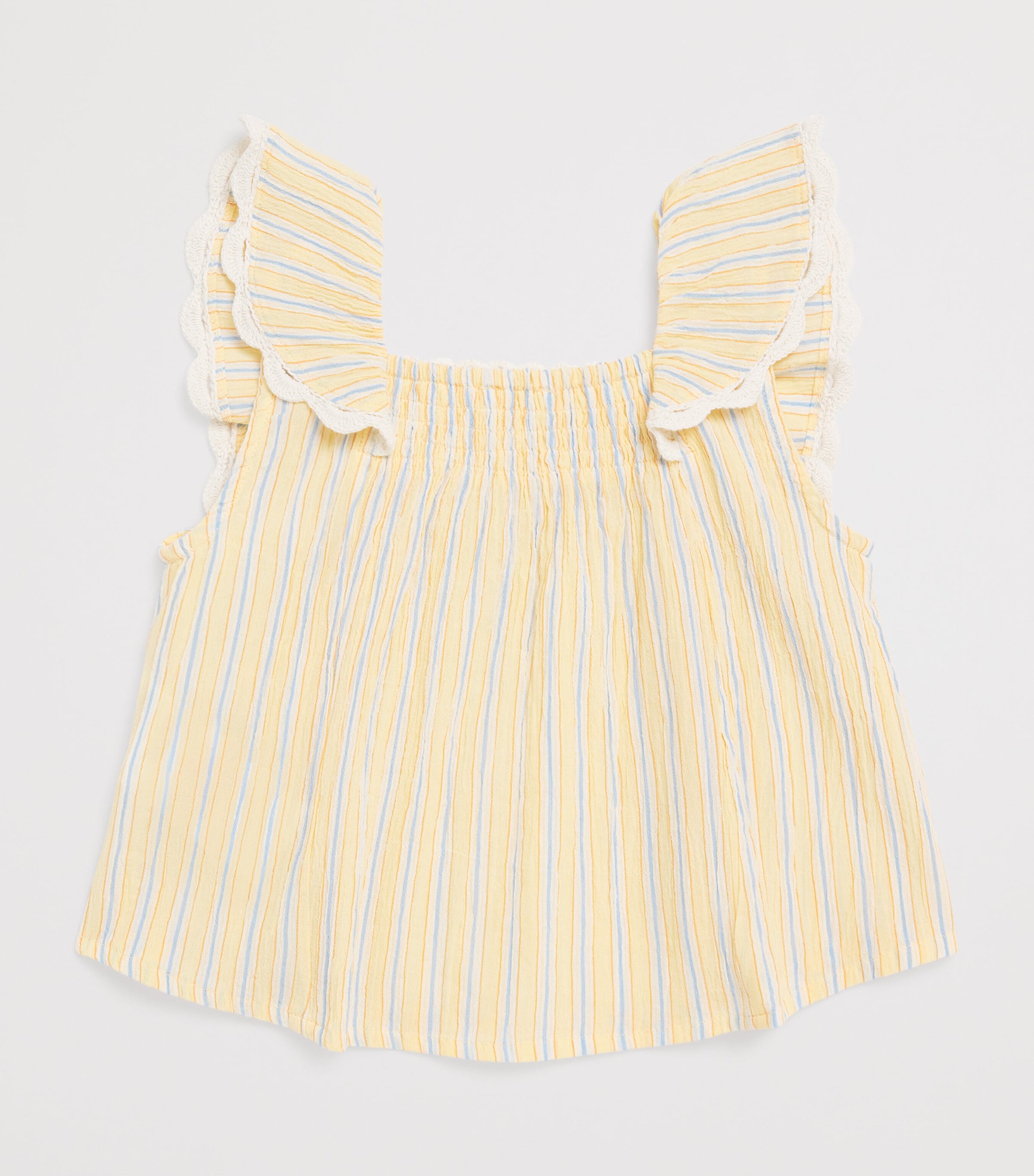 Louise Misha Cotton Stripe Gia Blouse (3-10 Years) Yellow Sunny Stripes Image 2