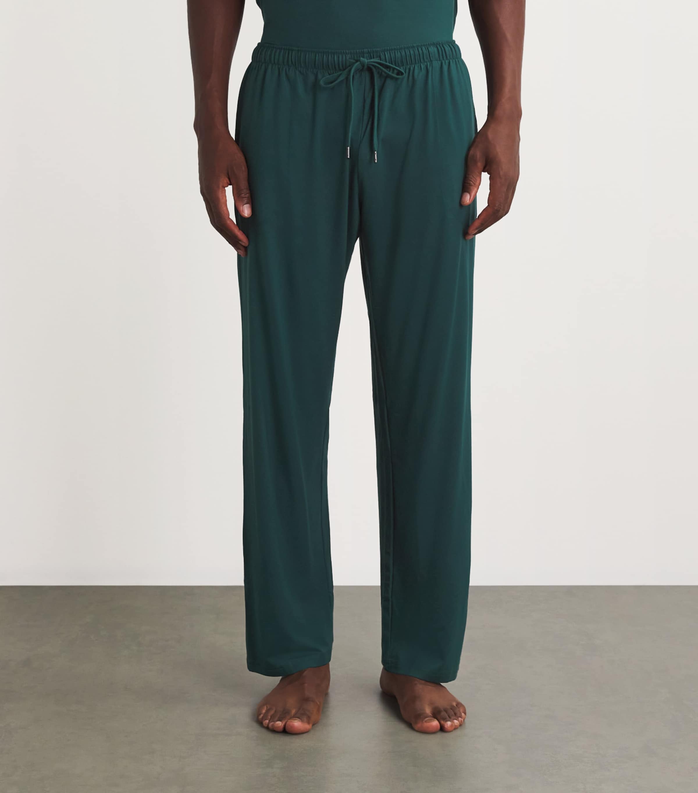 Derek Rose Mens Basel Lounge Trousers Green Image 3