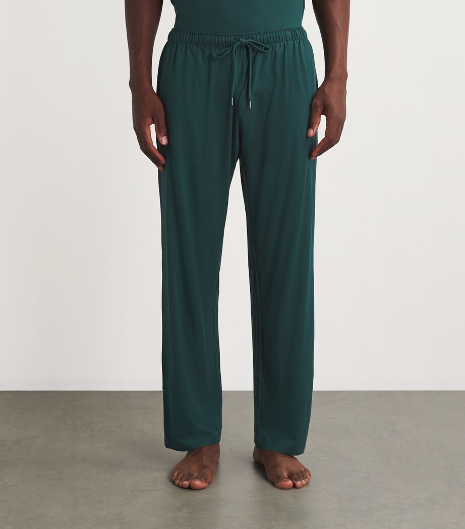 Derek Rose Mens Basel Lounge Trousers Green Image 3