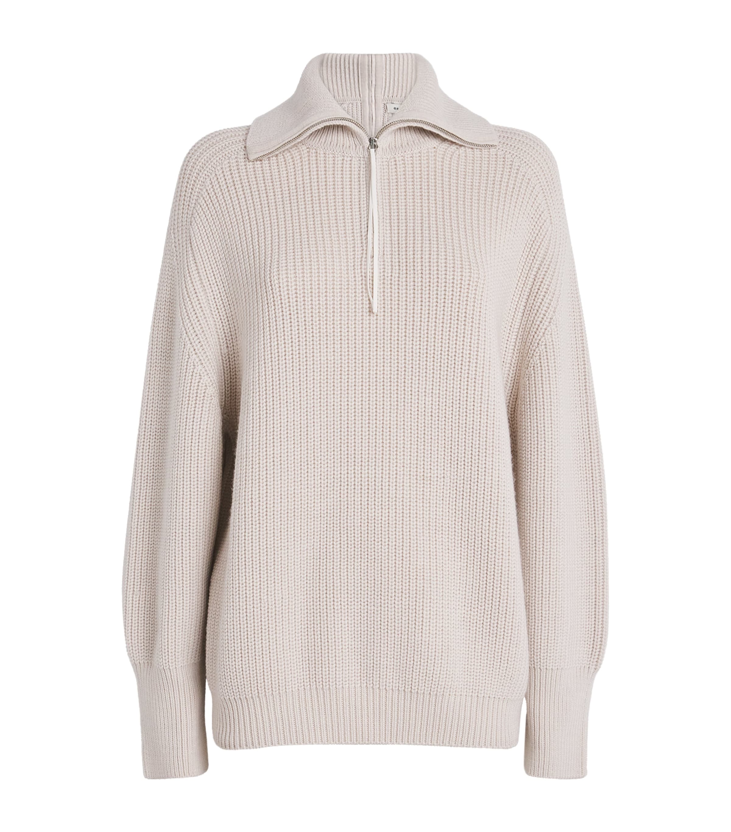 Carven Wool Half-zip Sweater In White