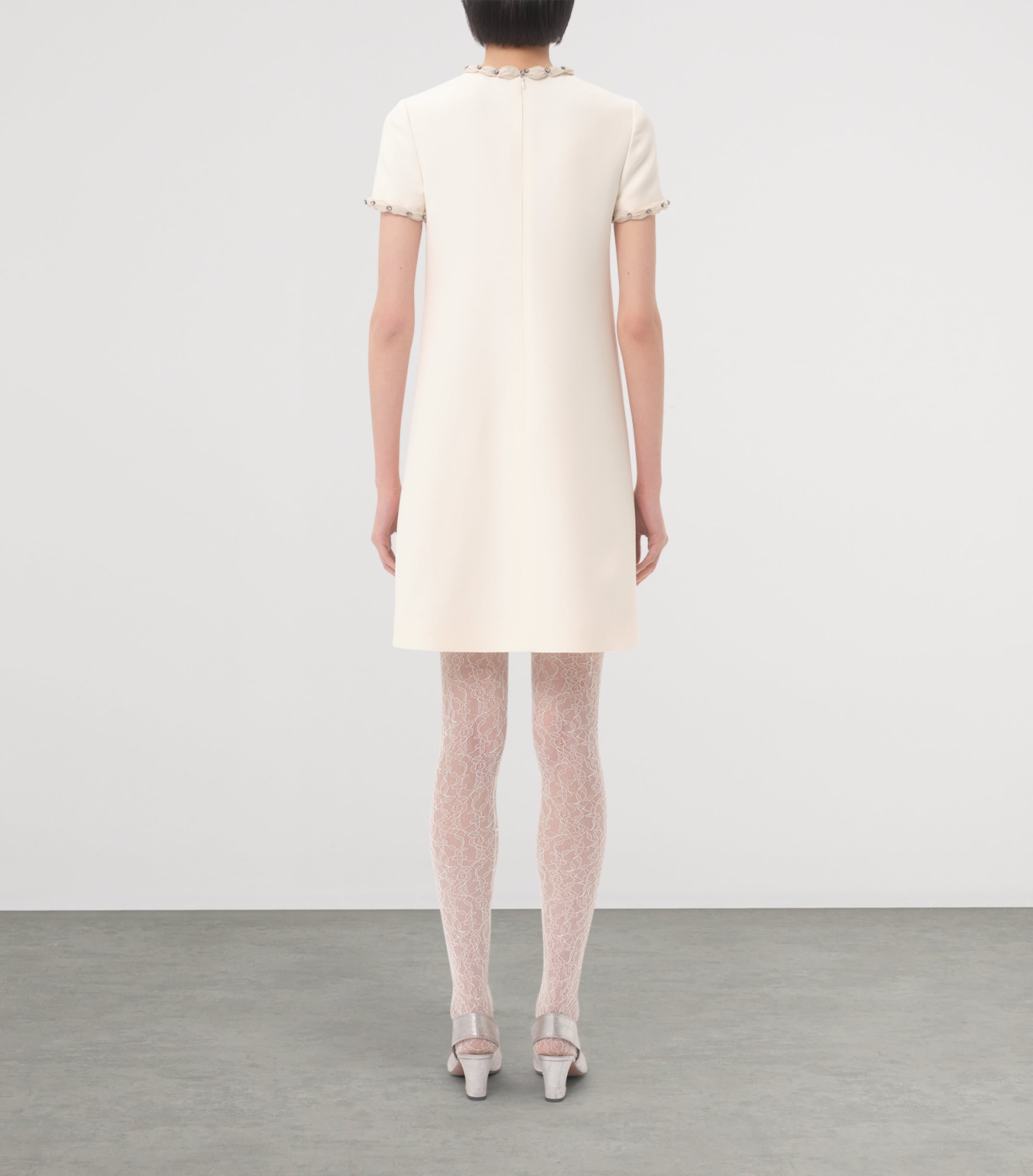 Valentino Womens Wool-Silk Bow-Embellished Mini Dress Image 5