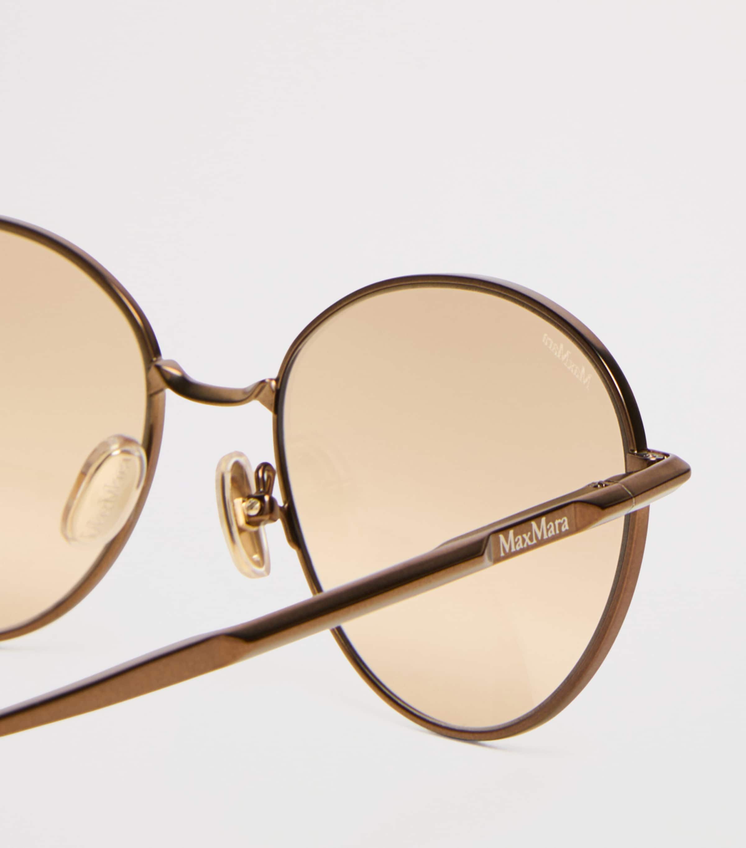 Max Mara Metal Oval Sunglasses Camel Image 3