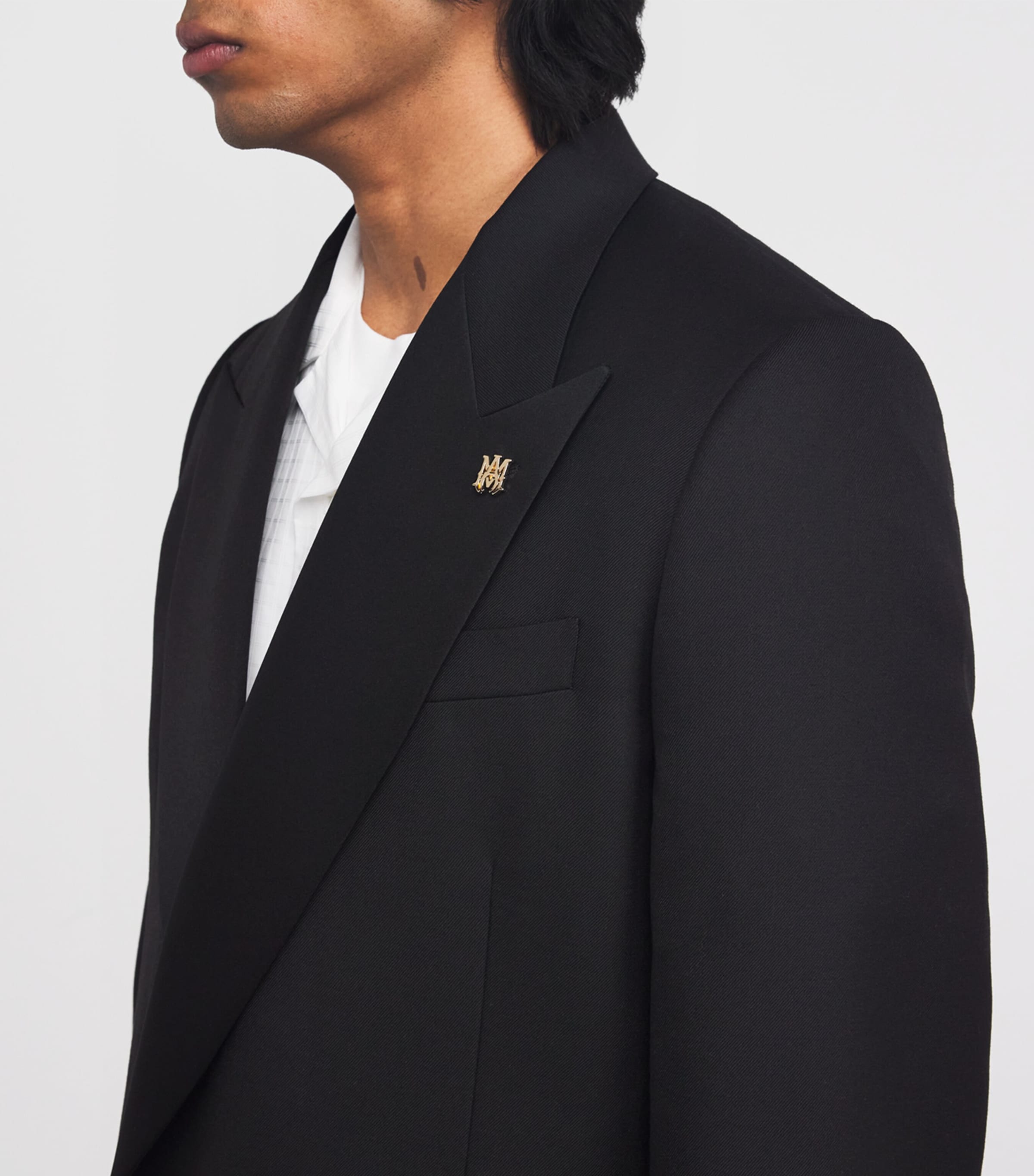 AMIRI Mens Double-Breasted Blazer Black Image 6