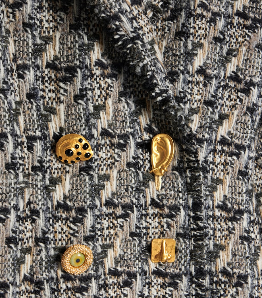 Schiaparelli Womens Wool Tweed Double-Breasted Coat Multicolor Image 6