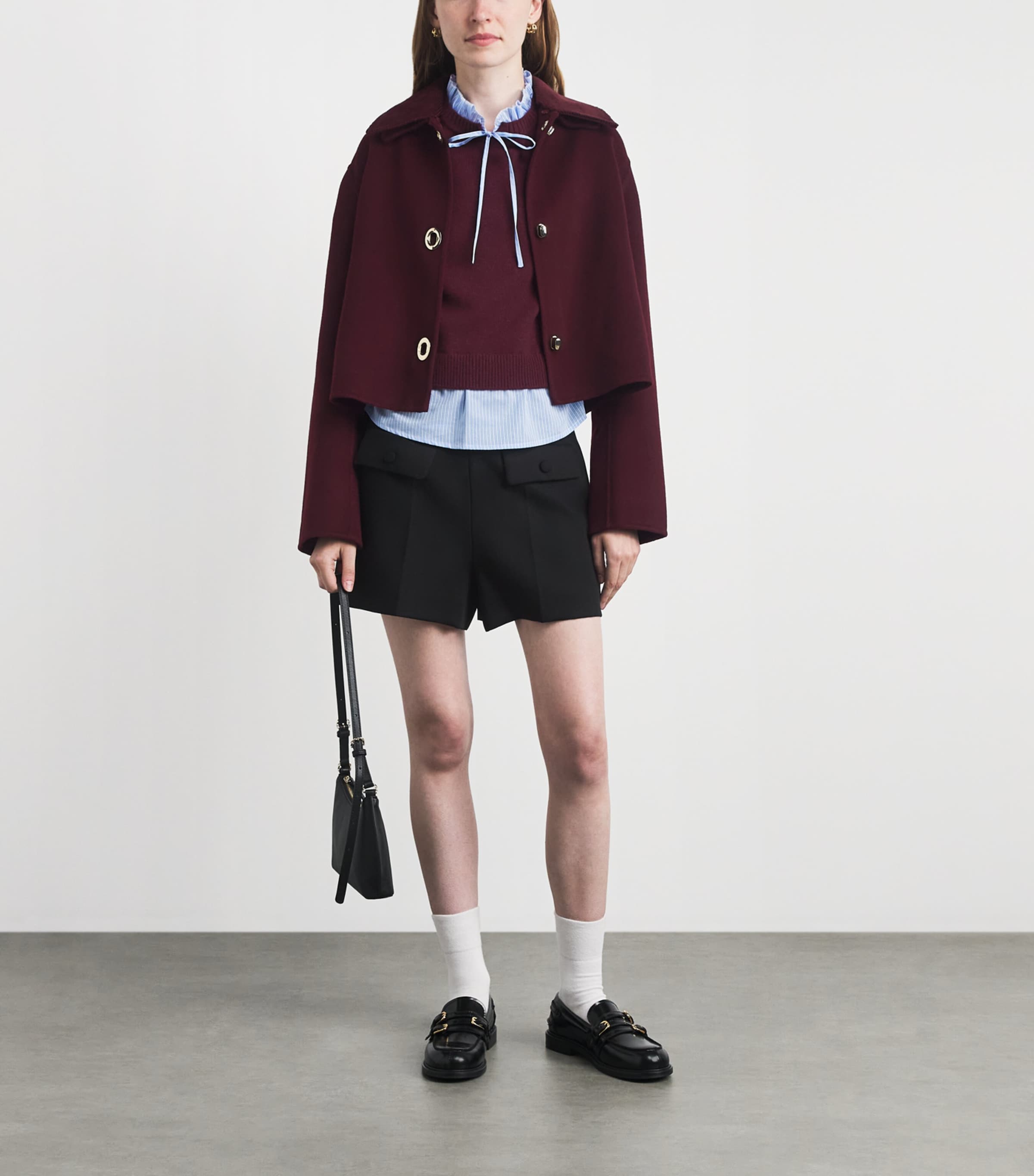Claudie Pierlot Womens Wool Layered Sweater Aubergine Image 2