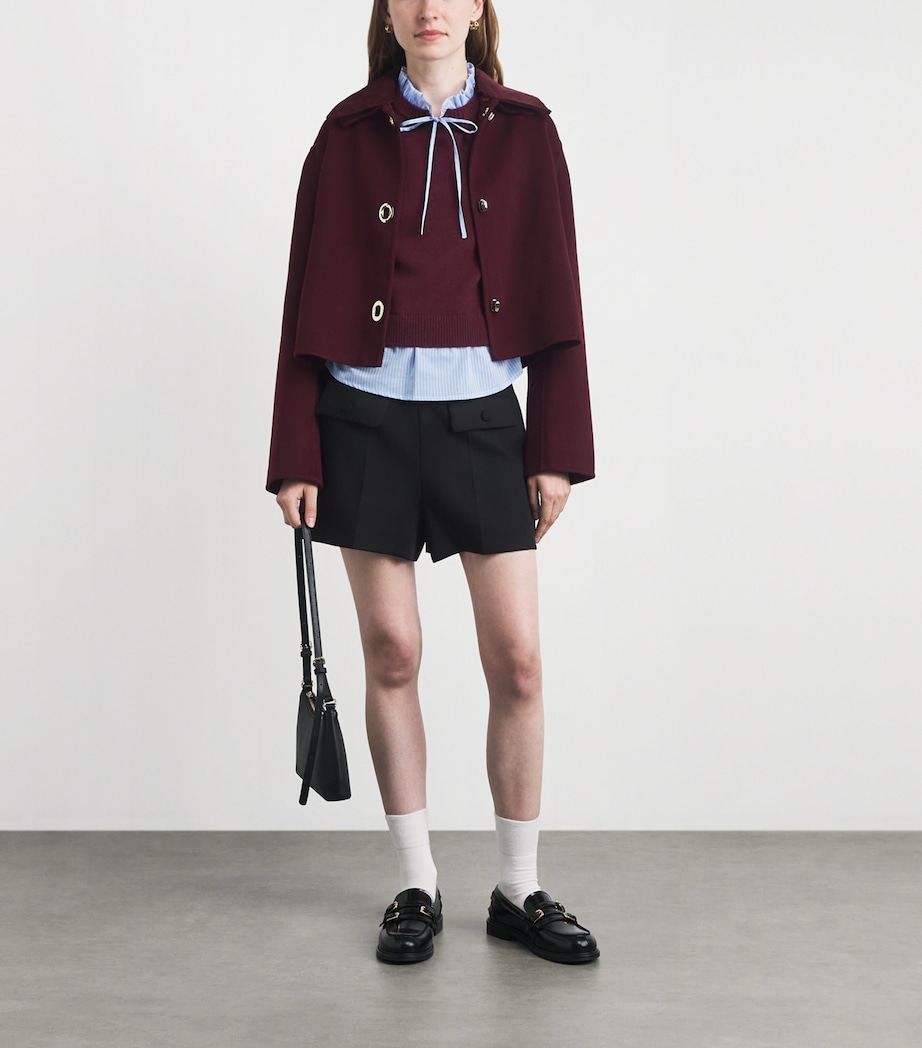 Claudie Pierlot Womens Wool Layered Sweater Aubergine Image 2