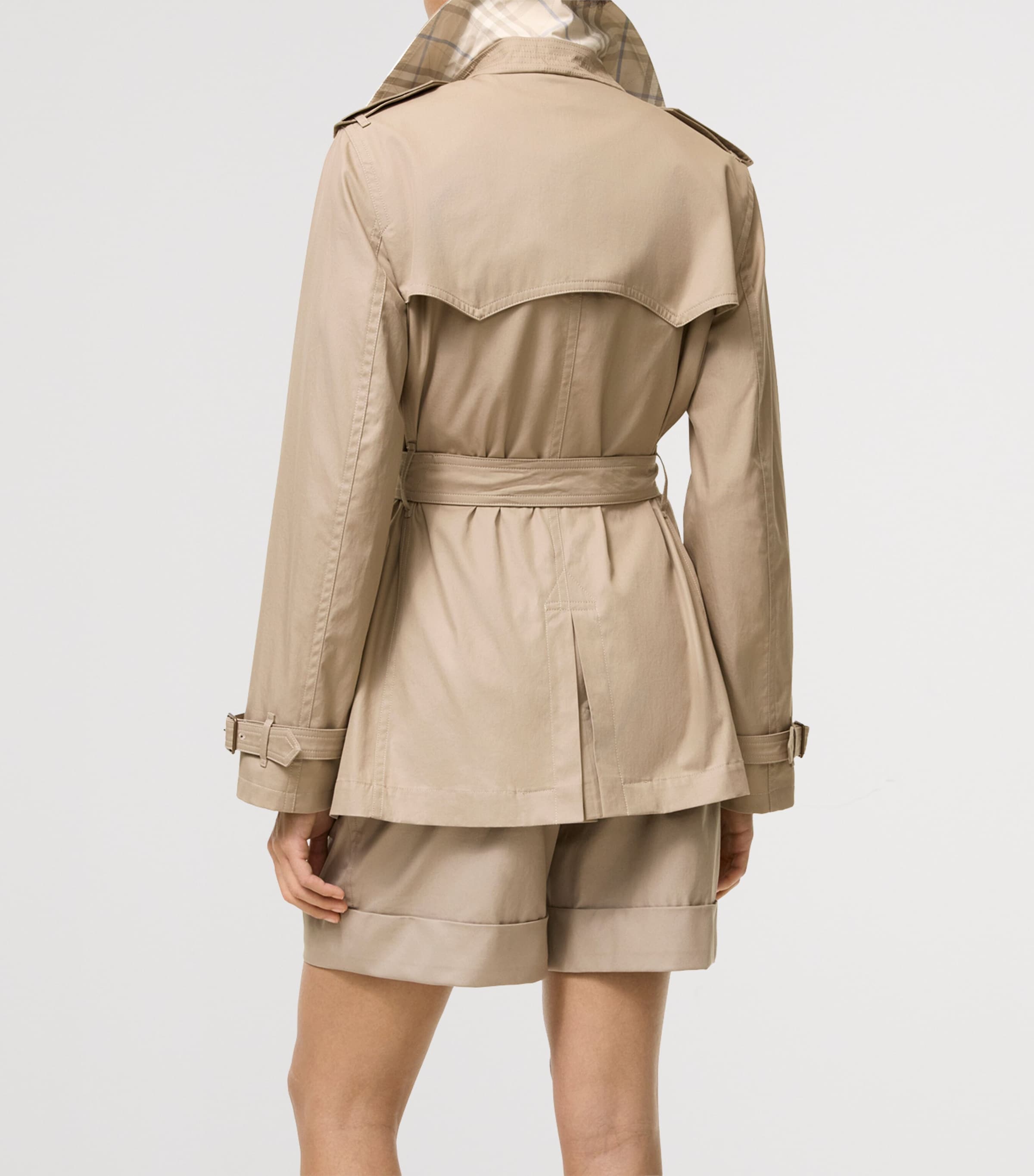 Burberry Womens Tropical Gabardine Foxfield Trench Coat Saltmarsh Beige Image 5