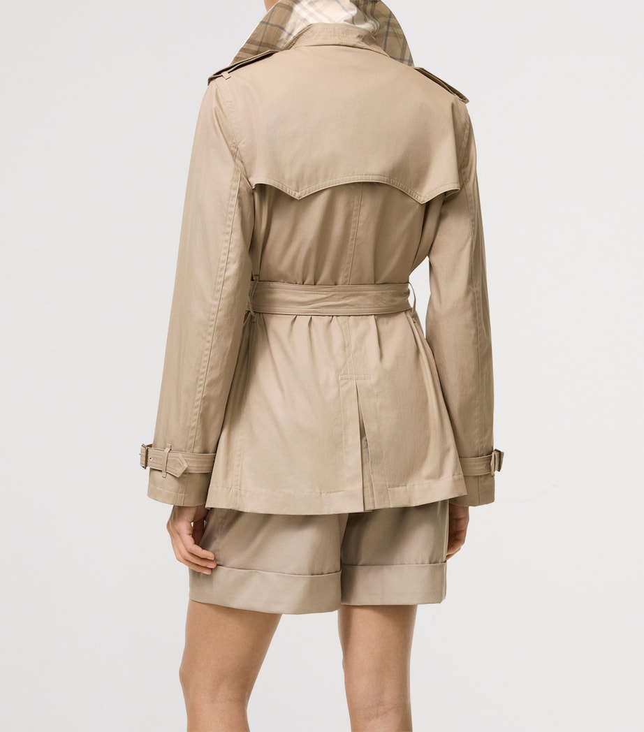 Burberry Womens Tropical Gabardine Foxfield Trench Coat Saltmarsh Beige Image 5