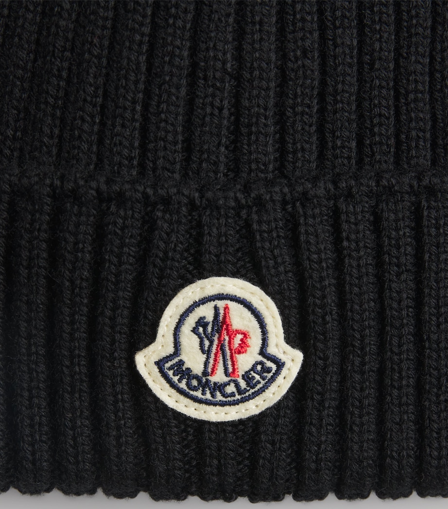Moncler Enfant Virgin Wool Logo Beanie Image 3