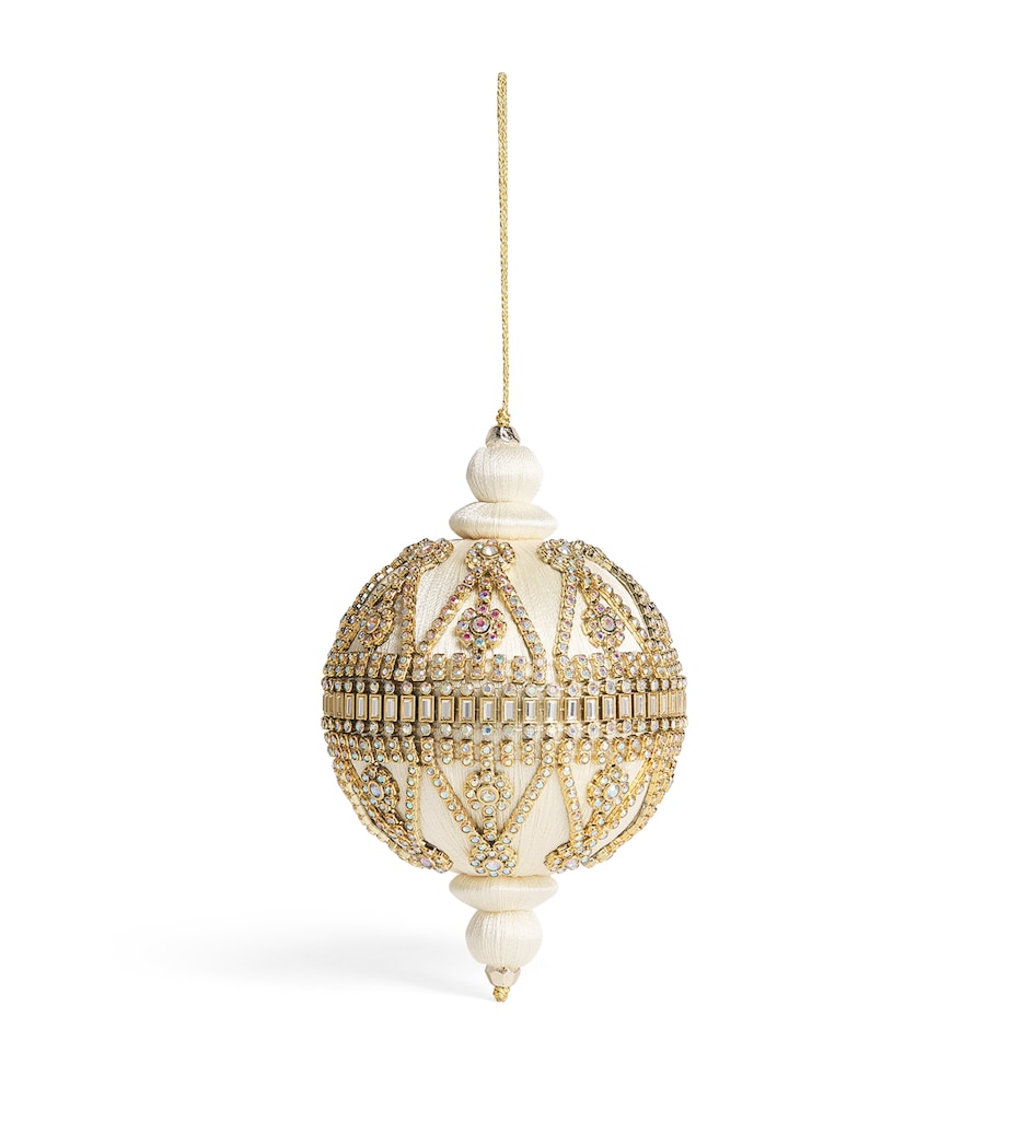 Tinker Tailor Crystal-Embellished Bauble Ivory & Silver Image 1
