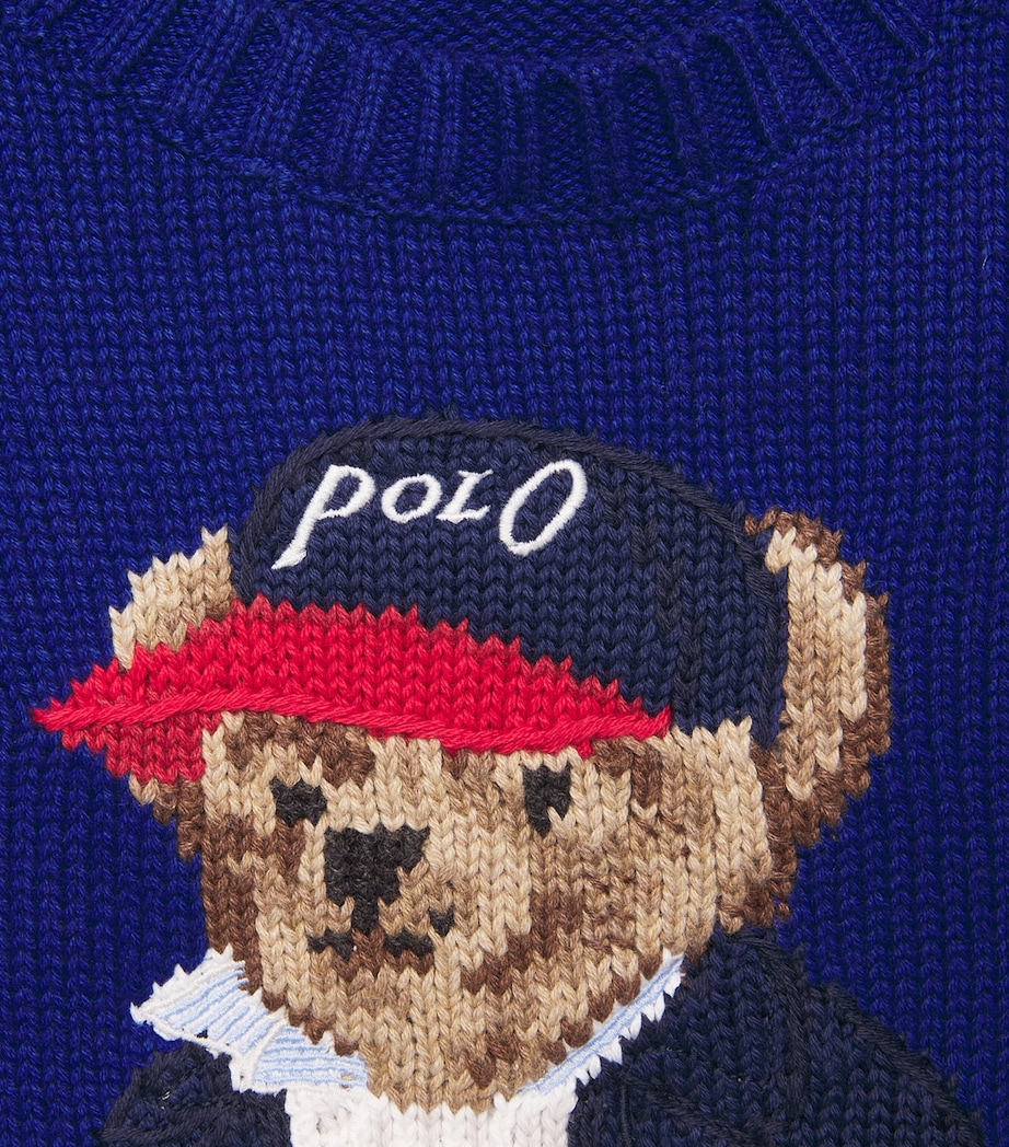 Polo Ralph Lauren Womens Cotton Polo Bear Sweater Sporting Royal Image 6