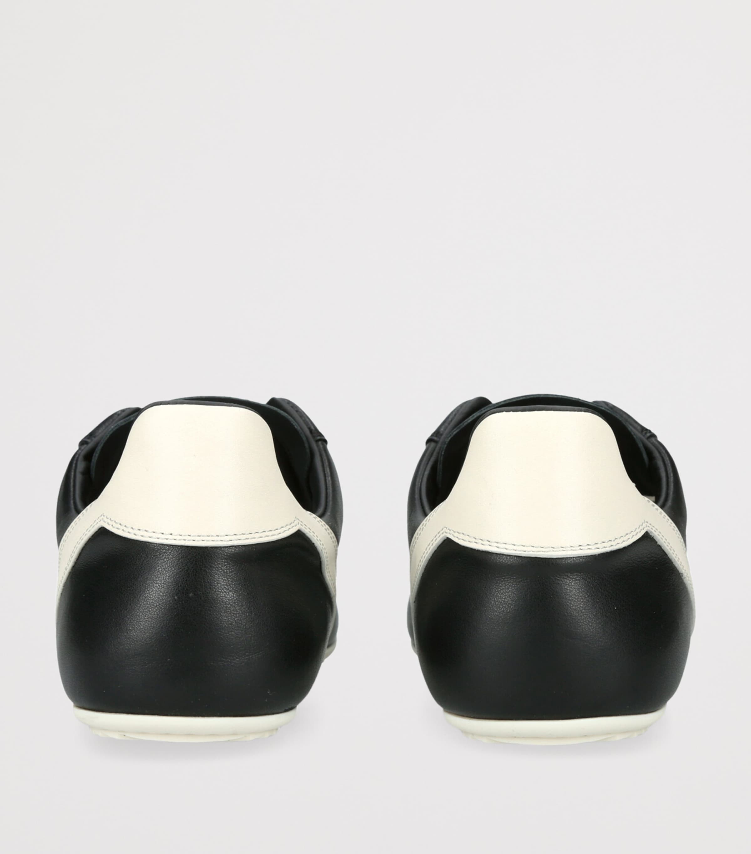 Leather Minimal Low-Top Sneakers BLK/WHITE Image 2