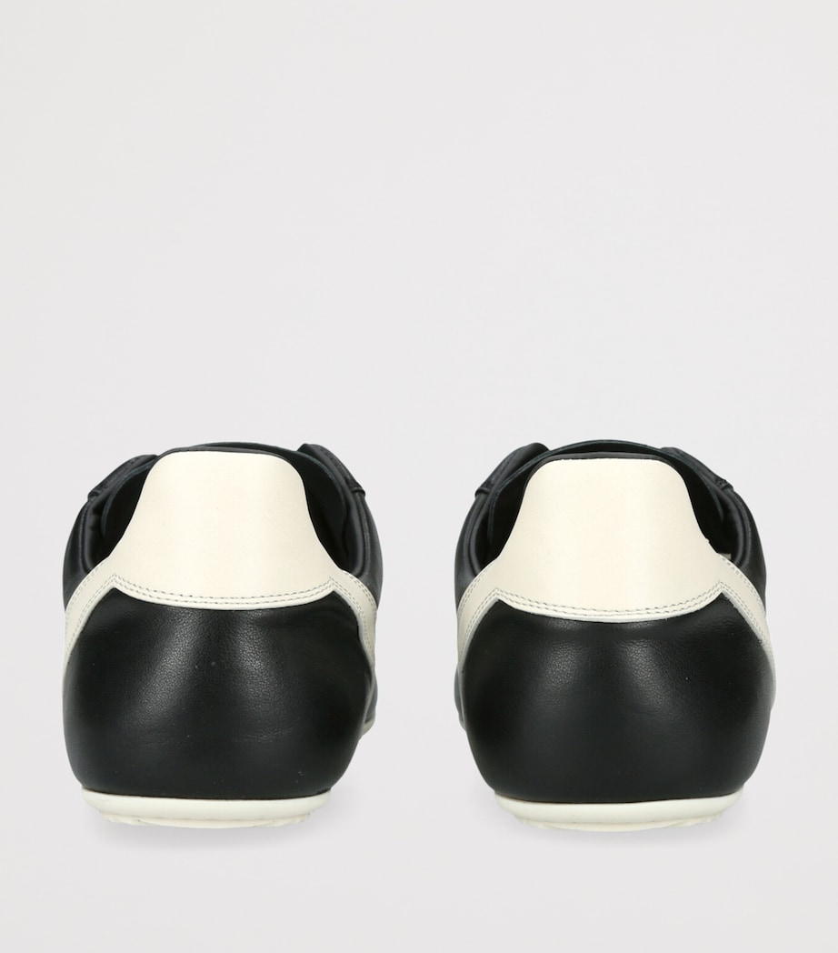 Leather Minimal Low-Top Sneakers BLK/WHITE Image 2