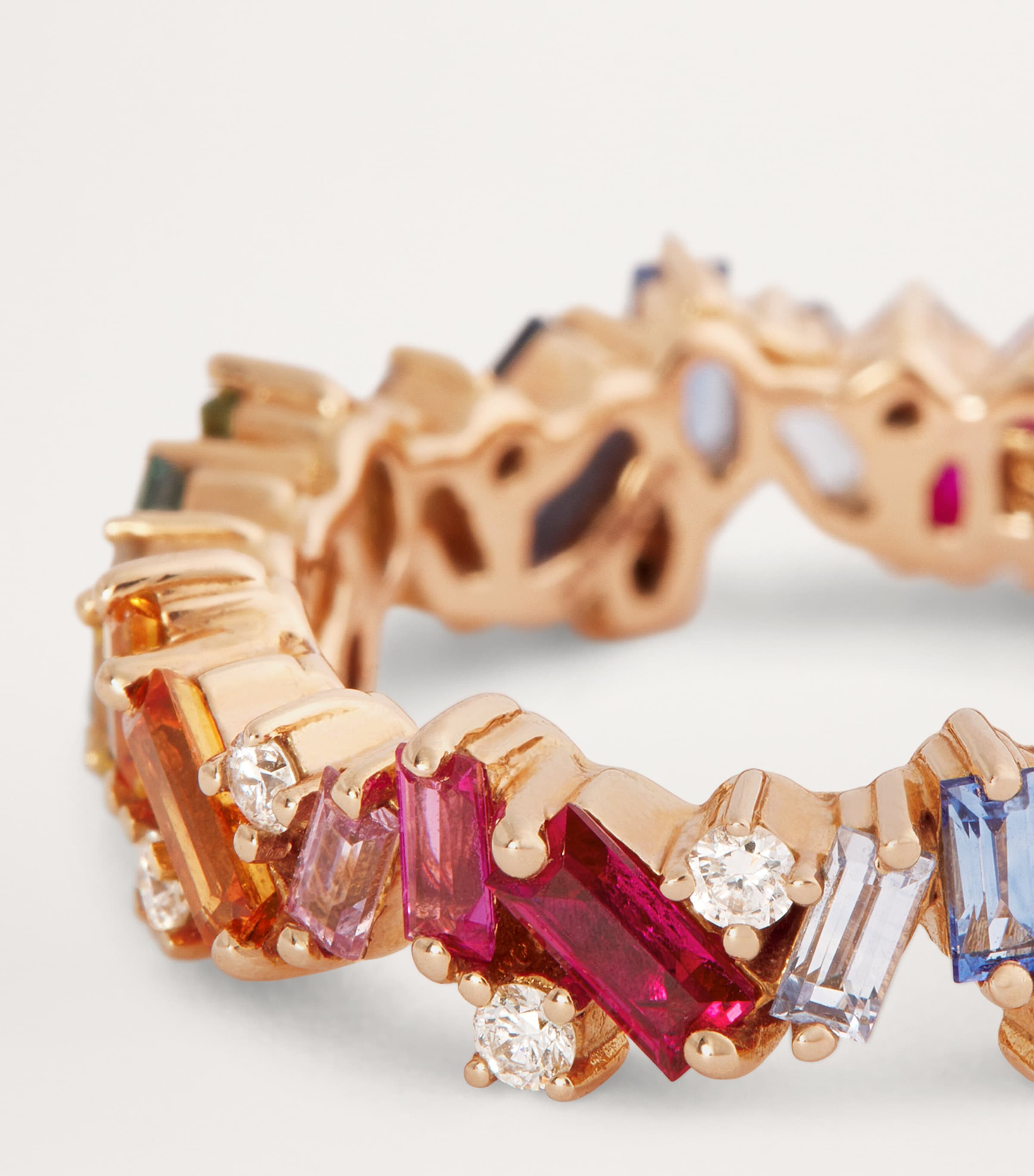 【SUZANNE KALAN】rose gold, diamond and sapphire ネックレス Princess Pink Sapphire Mini Spark Pendant | SUZANNE KALAN®