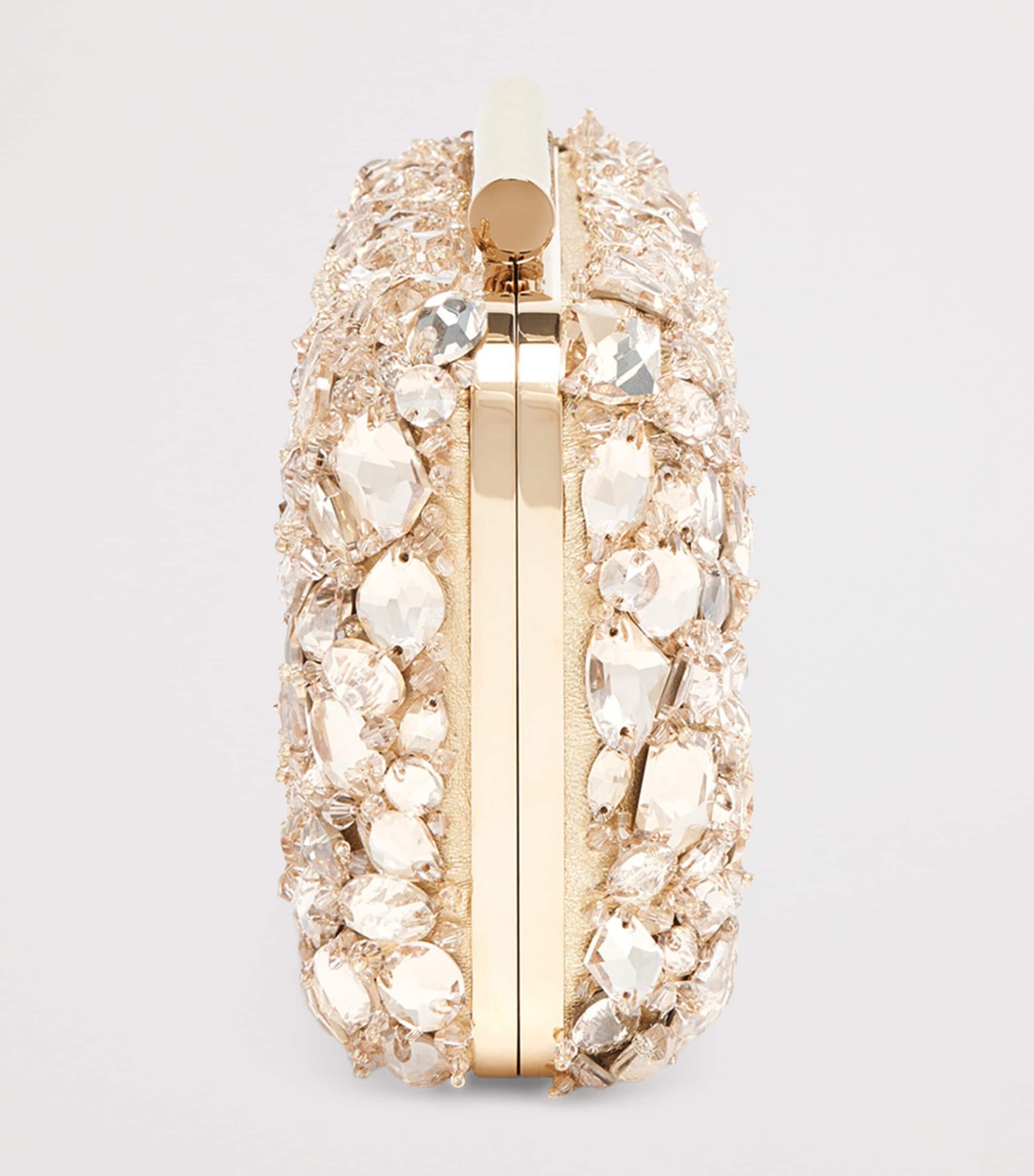 Leather T-Bar Box Clutch Bag 7050 Image 4