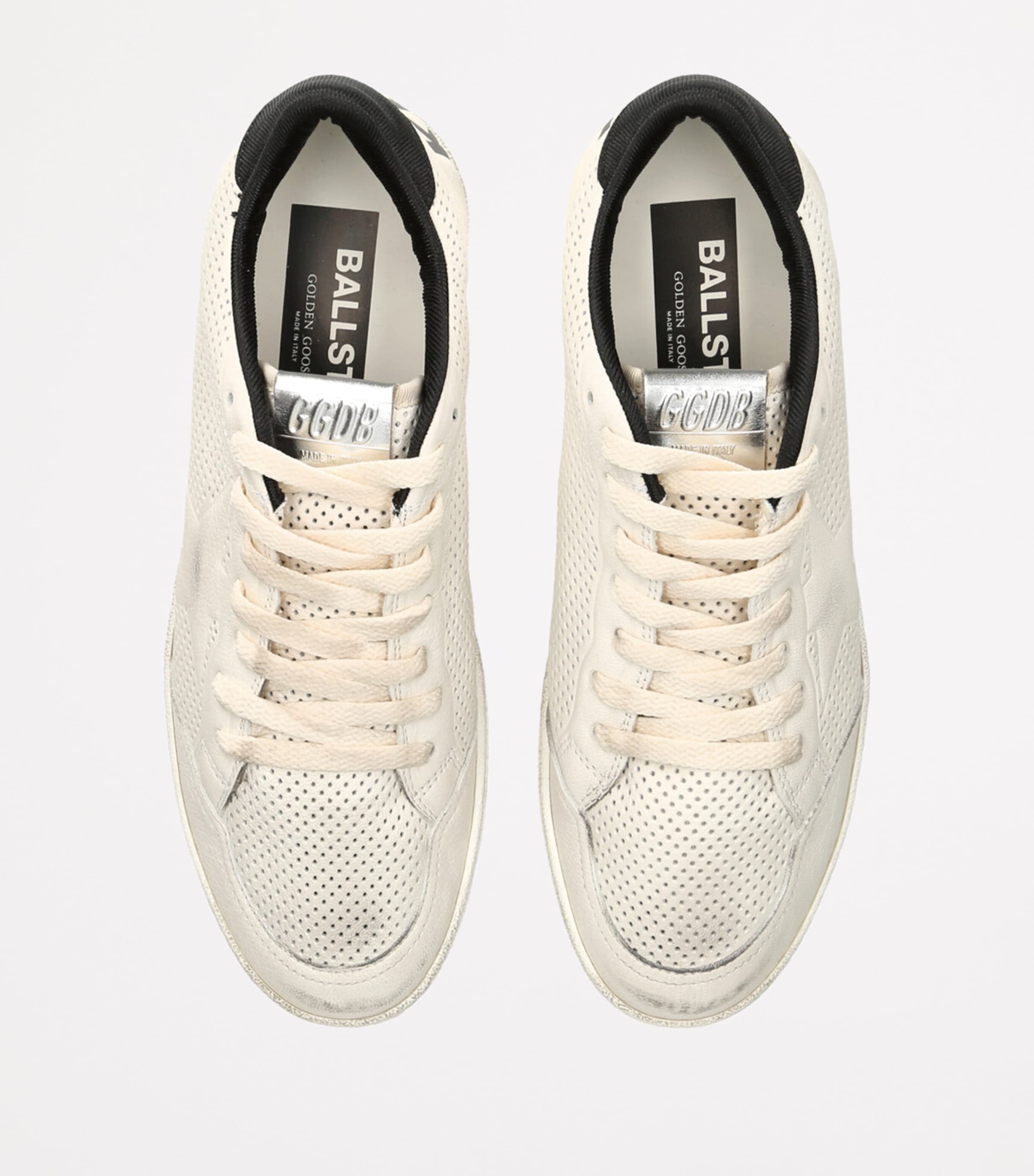 Golden Goose Leather Ball Star Low-Top Sneakers White/blk Image 4