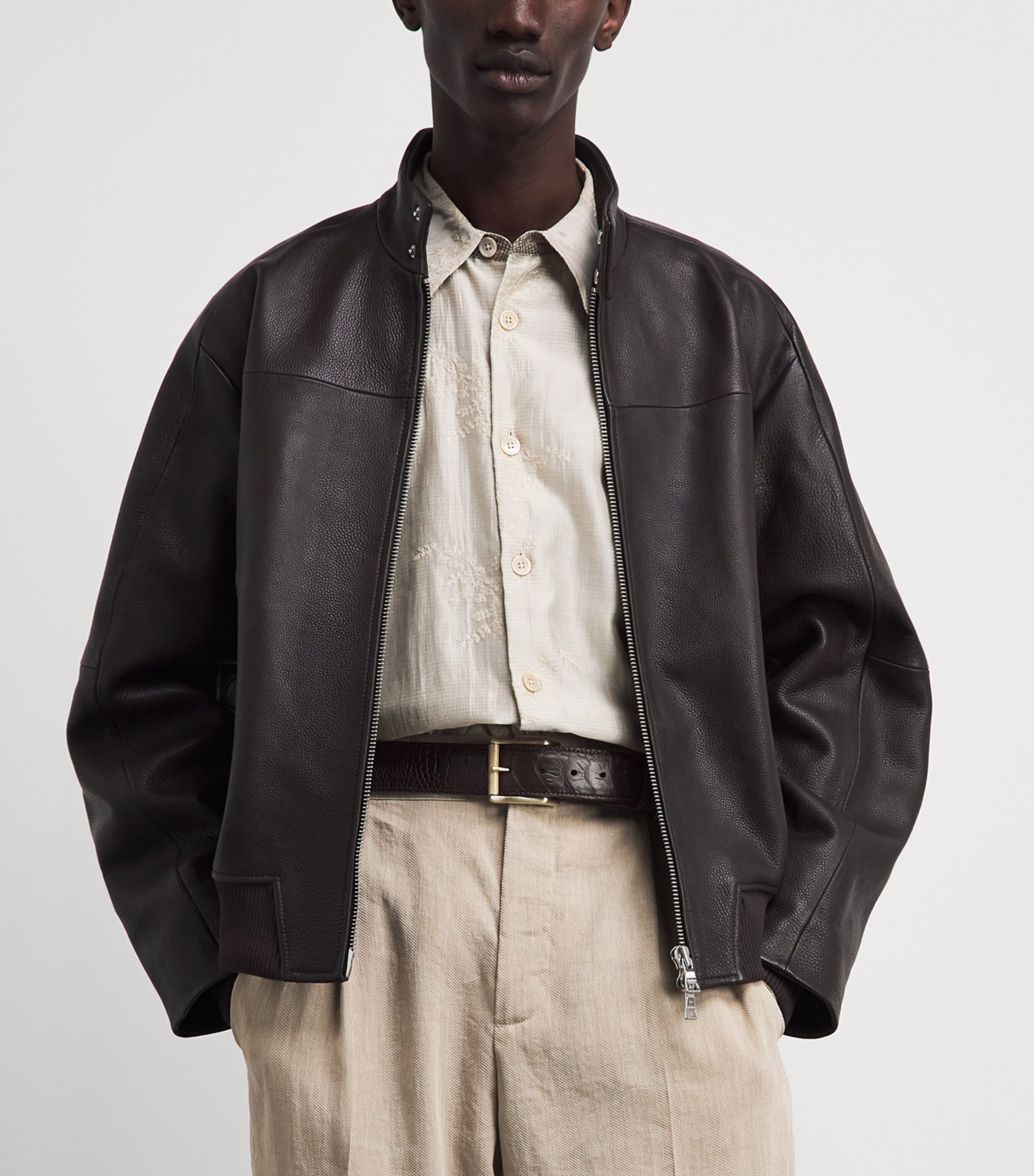 Elliot Rhodes Ostrich Leather Belt T Moro Image 2