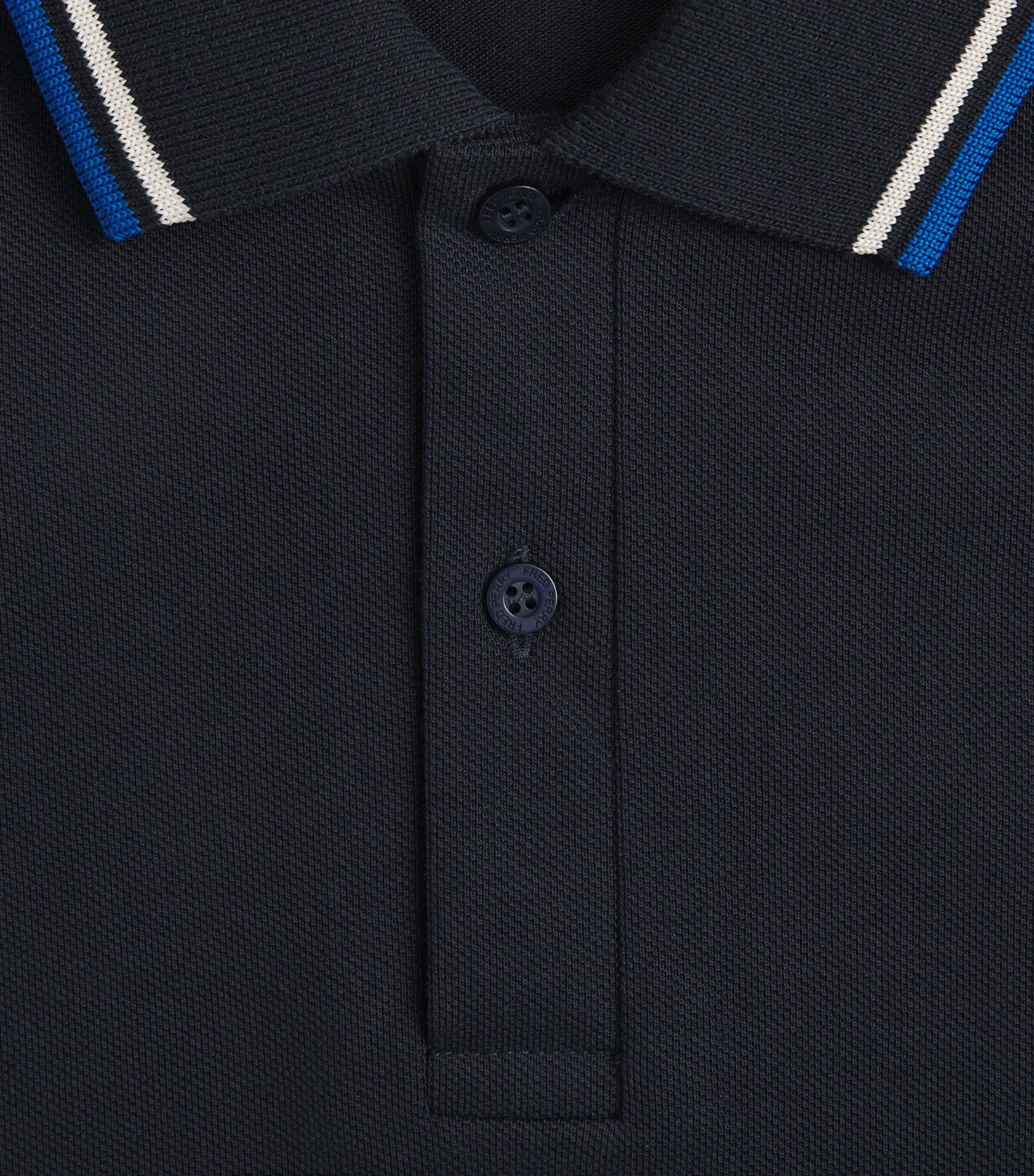 Fred Perry Mens Cotton Twin Tipped Polo Shirt Nvy/trmlwt/icblu Image 6