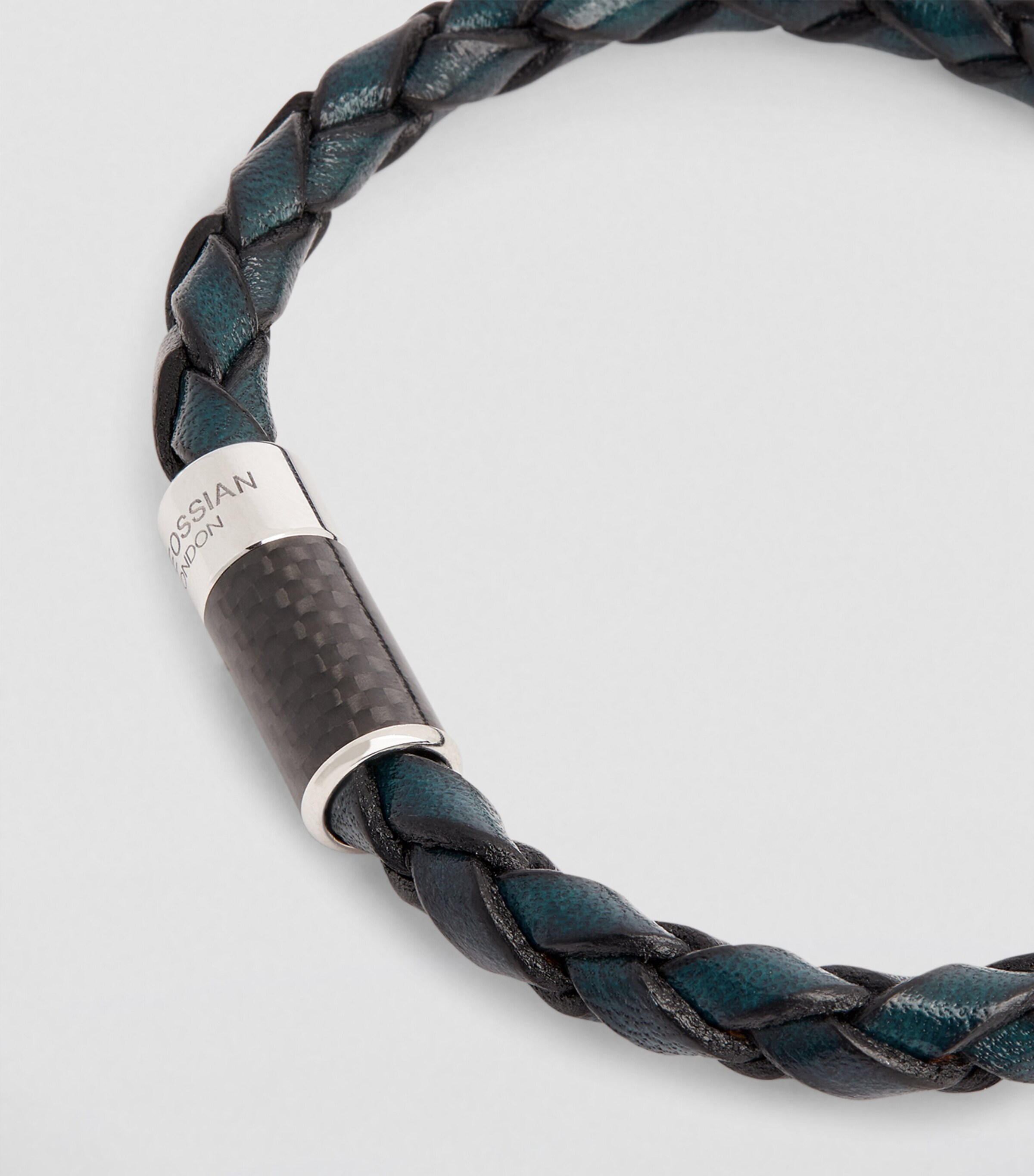 Braided Leather Carbon Pop Bracelet BLUE Image 6