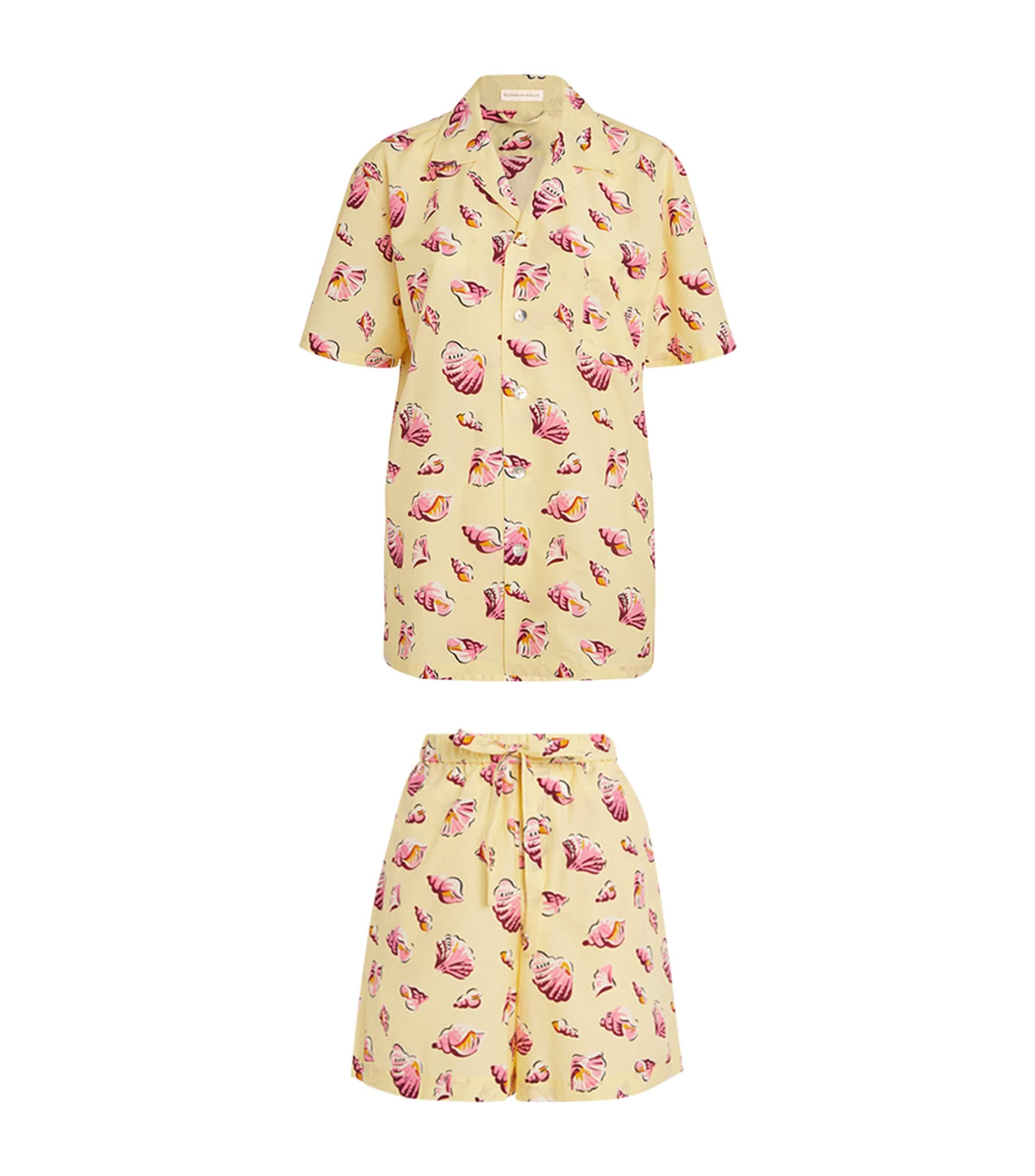 Olivia Von Halle Silk-cotton Emeli Helios Pyjama Set In White