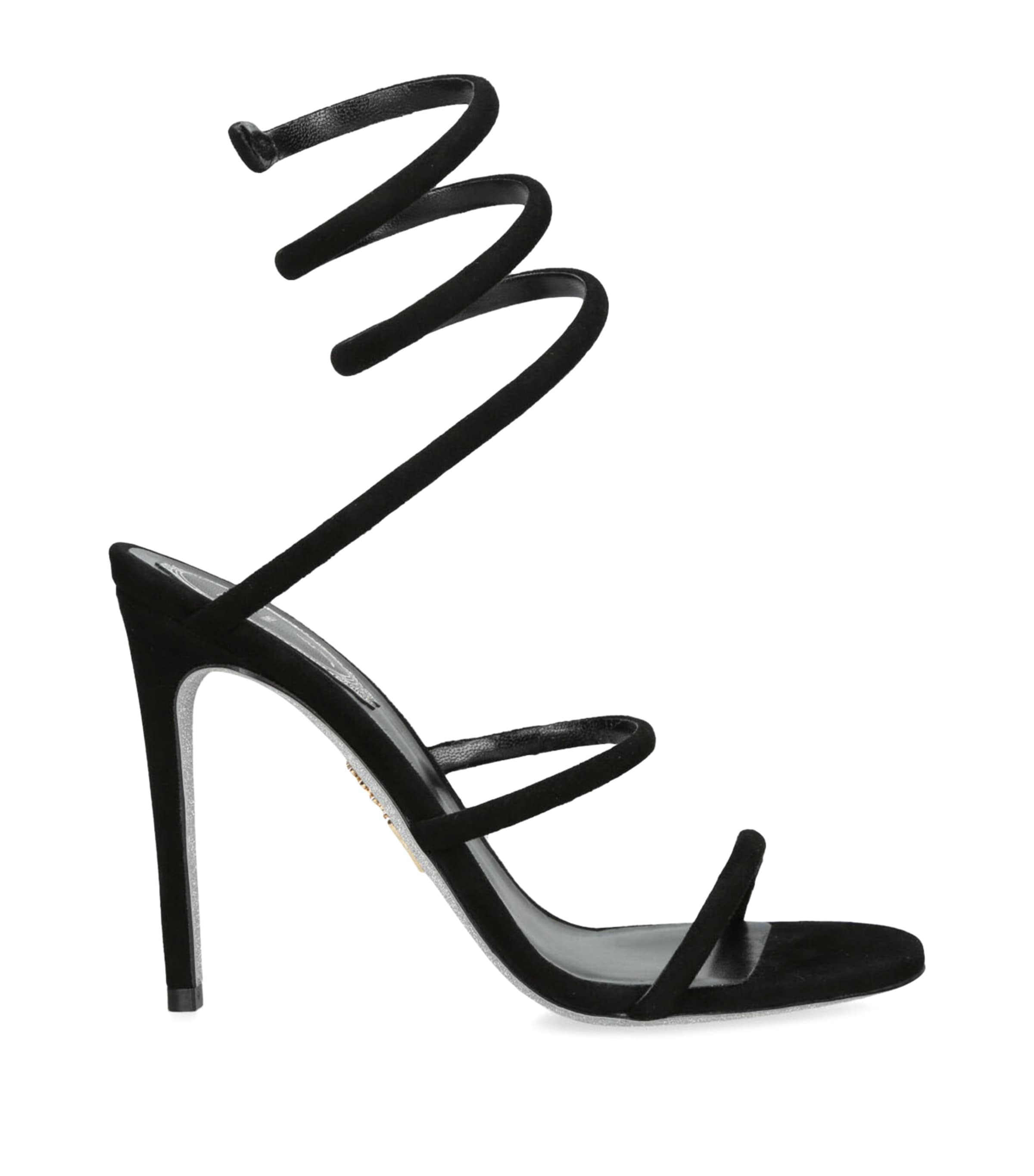 Shop René Caovilla Suede Cleo Sandals 105 In Black