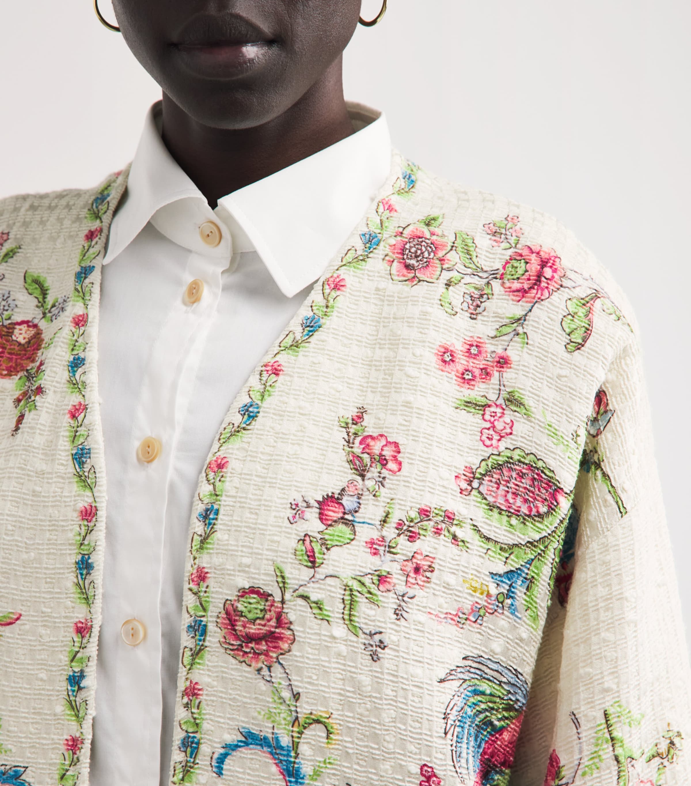 Etro Womens Cotton-Blend Floral Robe Image 3