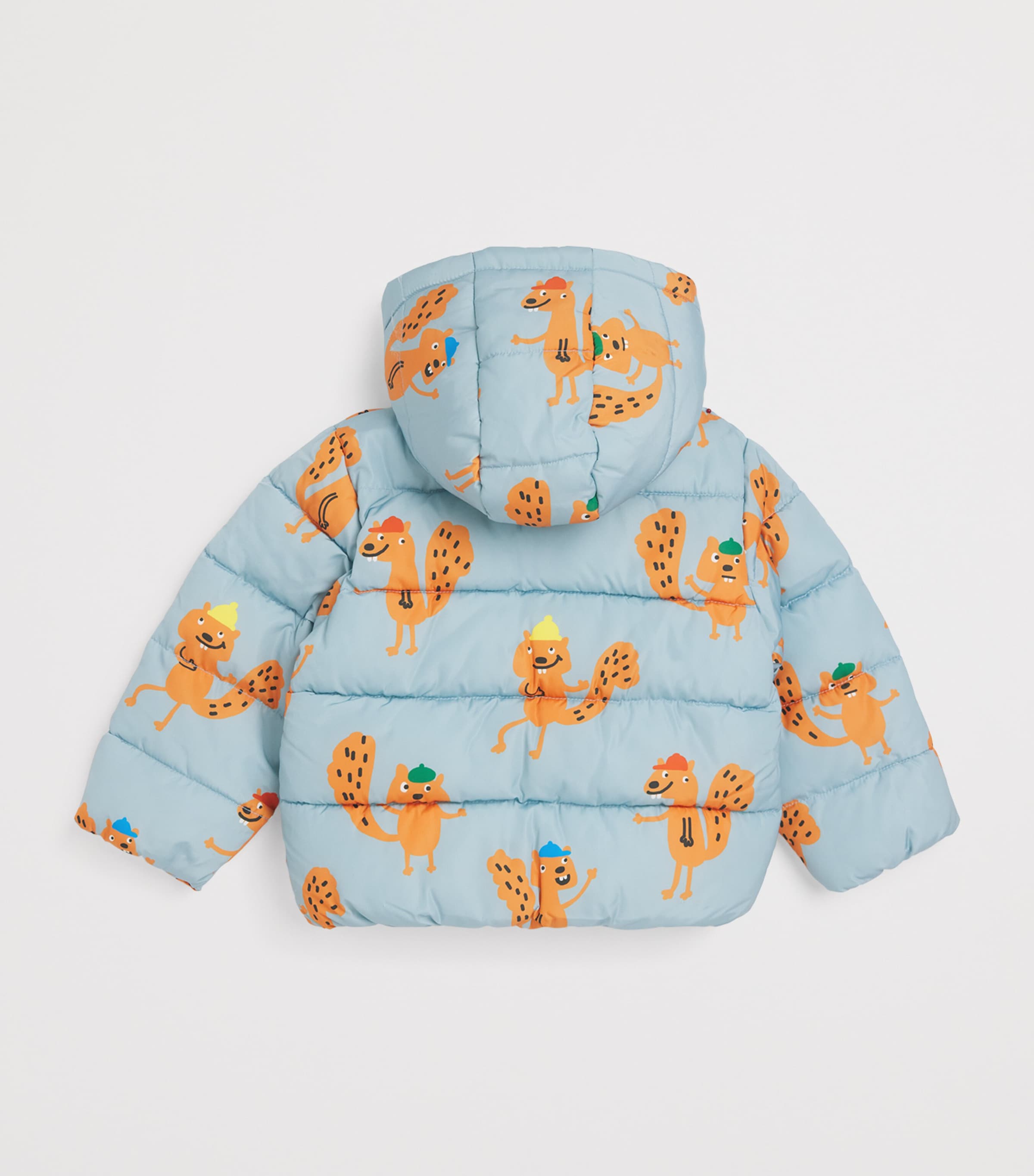 Squirrel Print Puffer Jacket (6-36 Months) 670MCAZZURRO/I Image 2