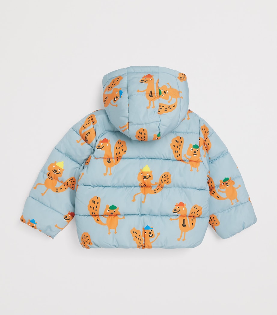 Squirrel Print Puffer Jacket (3-14 Years) 670MCAZZURRO/MULTI Image 2