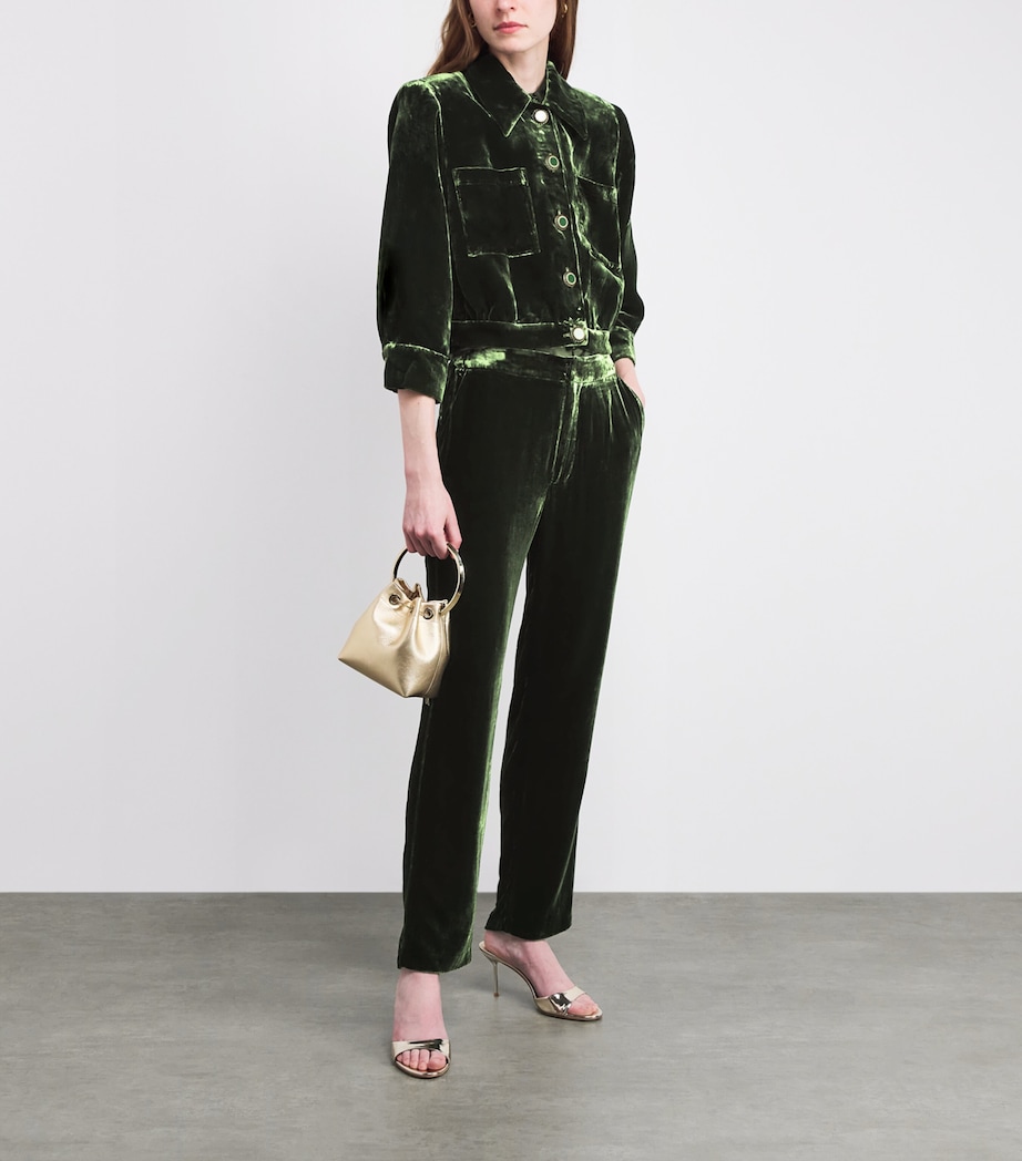 Velvet Rebel Straight Trousers DEEP OLIVE DEOL Image 2
