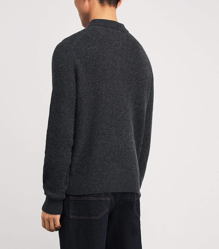 Wool-Cotton Polo Sweater DARK GRANITE HEATHER Image 4