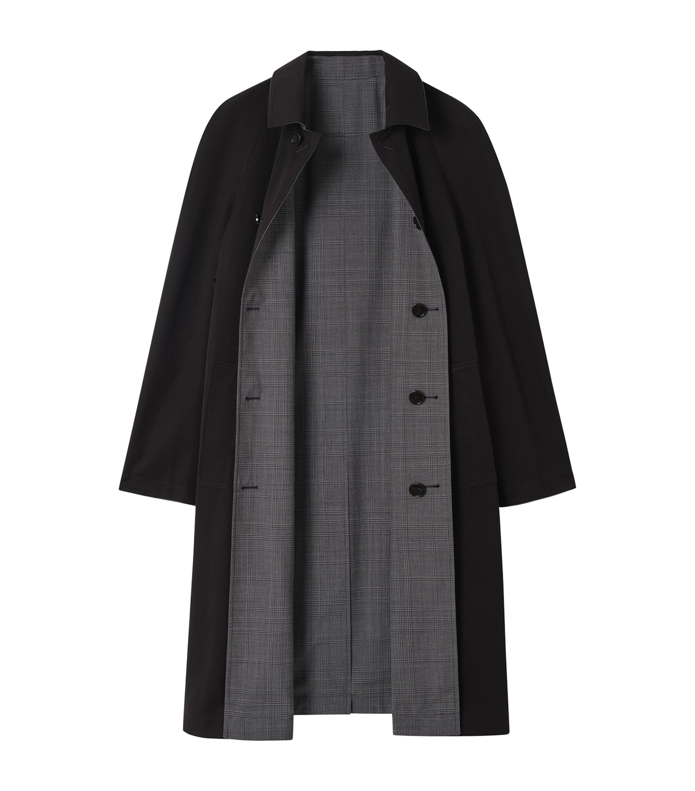 Burberry Mens Wool-Cotton Reversible Parkbury Car Coat Silhouette Bl/grt Gr Image 3
