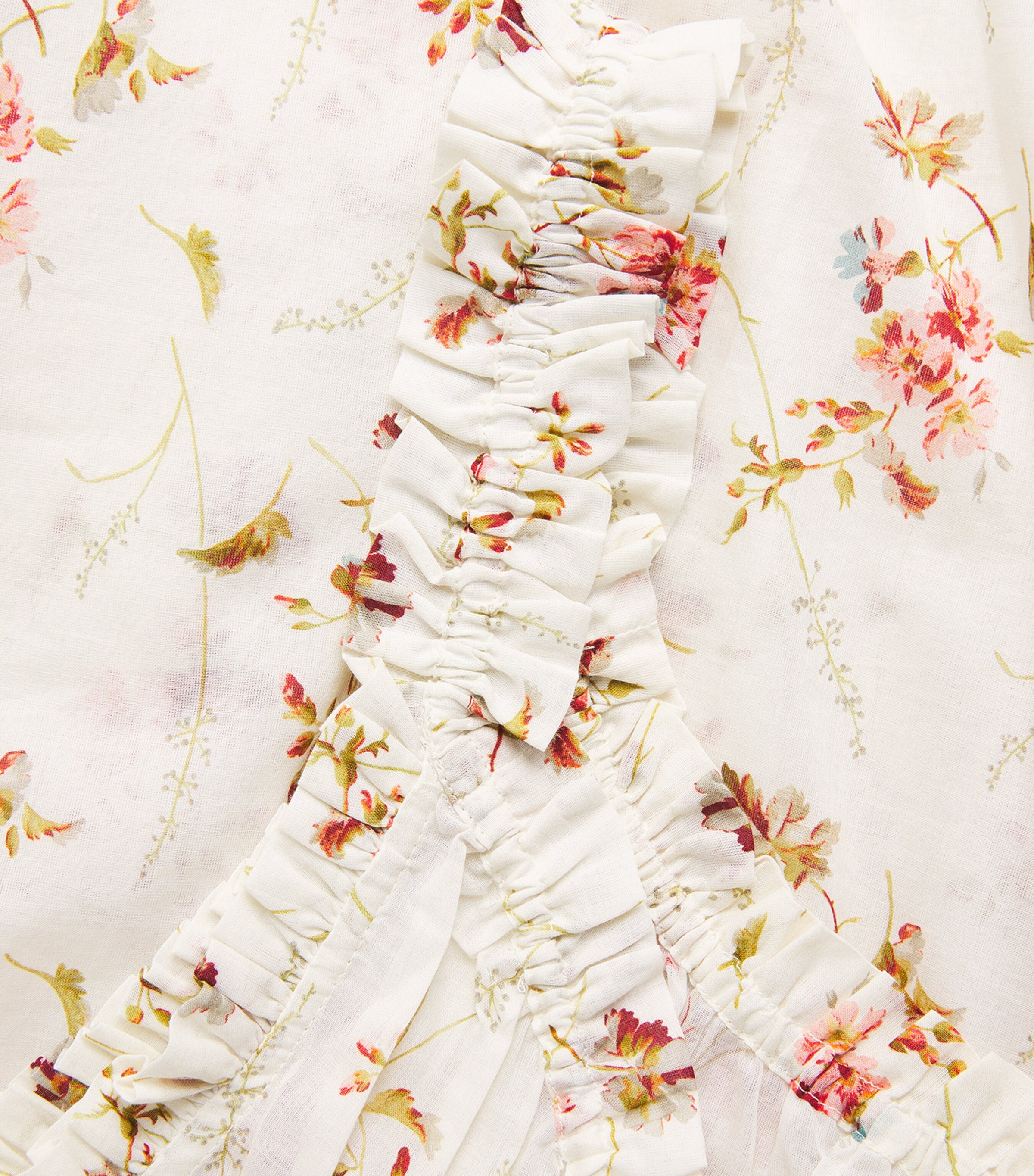 DÔEN Womens Organic Cotton Emmaretta Midi Dress Blanc Prairie Rose Image 6