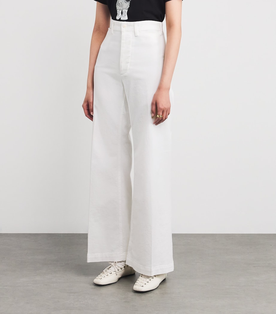 Stretch Cotton Twill Wide-Leg Trousers NEVIS Image 3