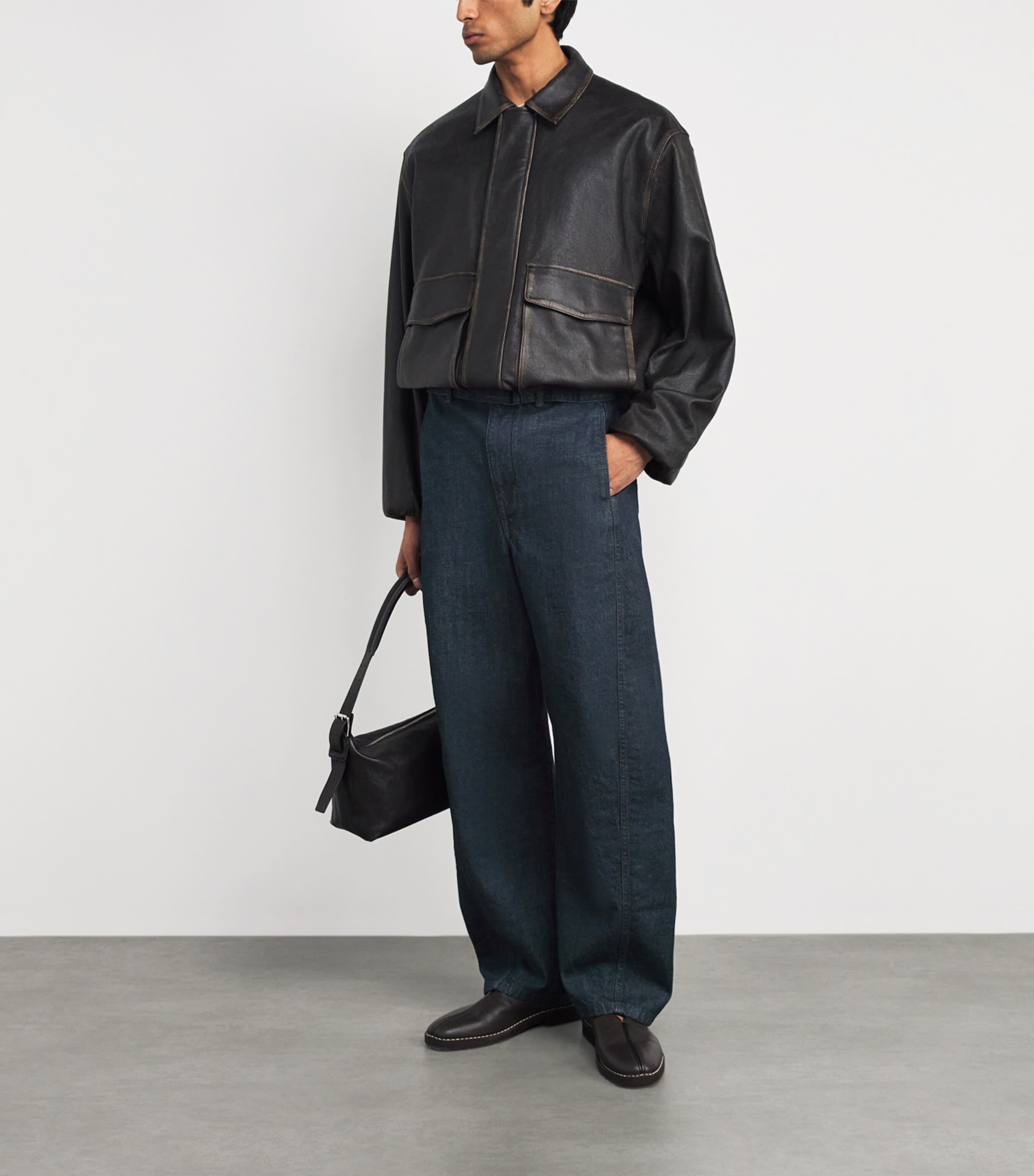 Lemaire Mens Twisted Belted Jeans Denim Indigo/ Image 2