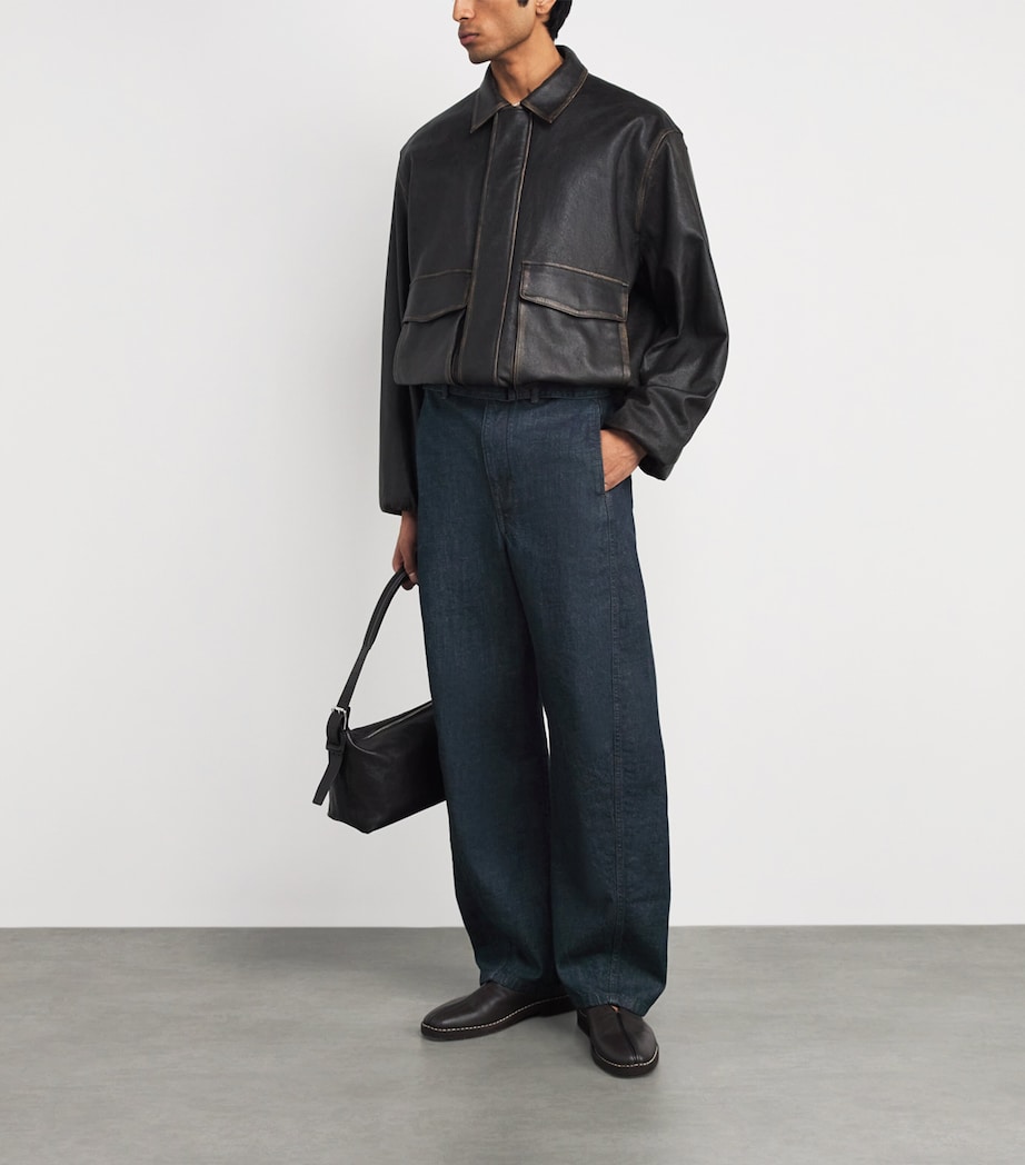 Lemaire Mens Twisted Belted Jeans Denim Indigo/ Image 2
