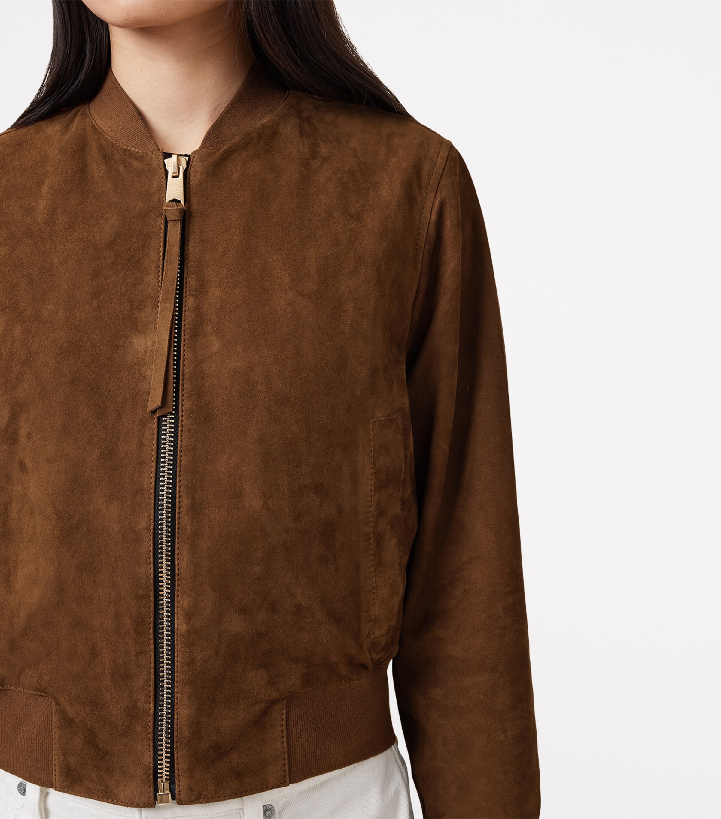 Suede Orten Bomber Jacket COGNAC BROWN Image 7