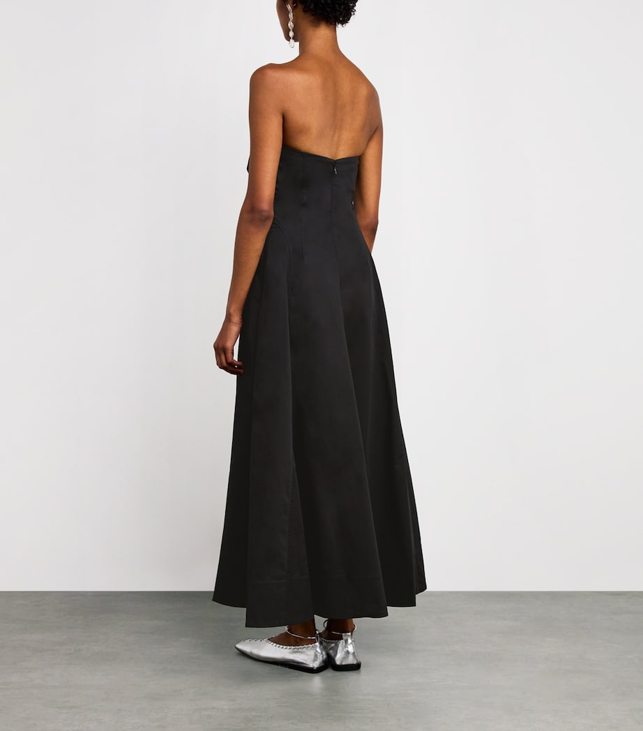 Organic Cotton-Blend Strapless Maxi Dress BLACK Image 3