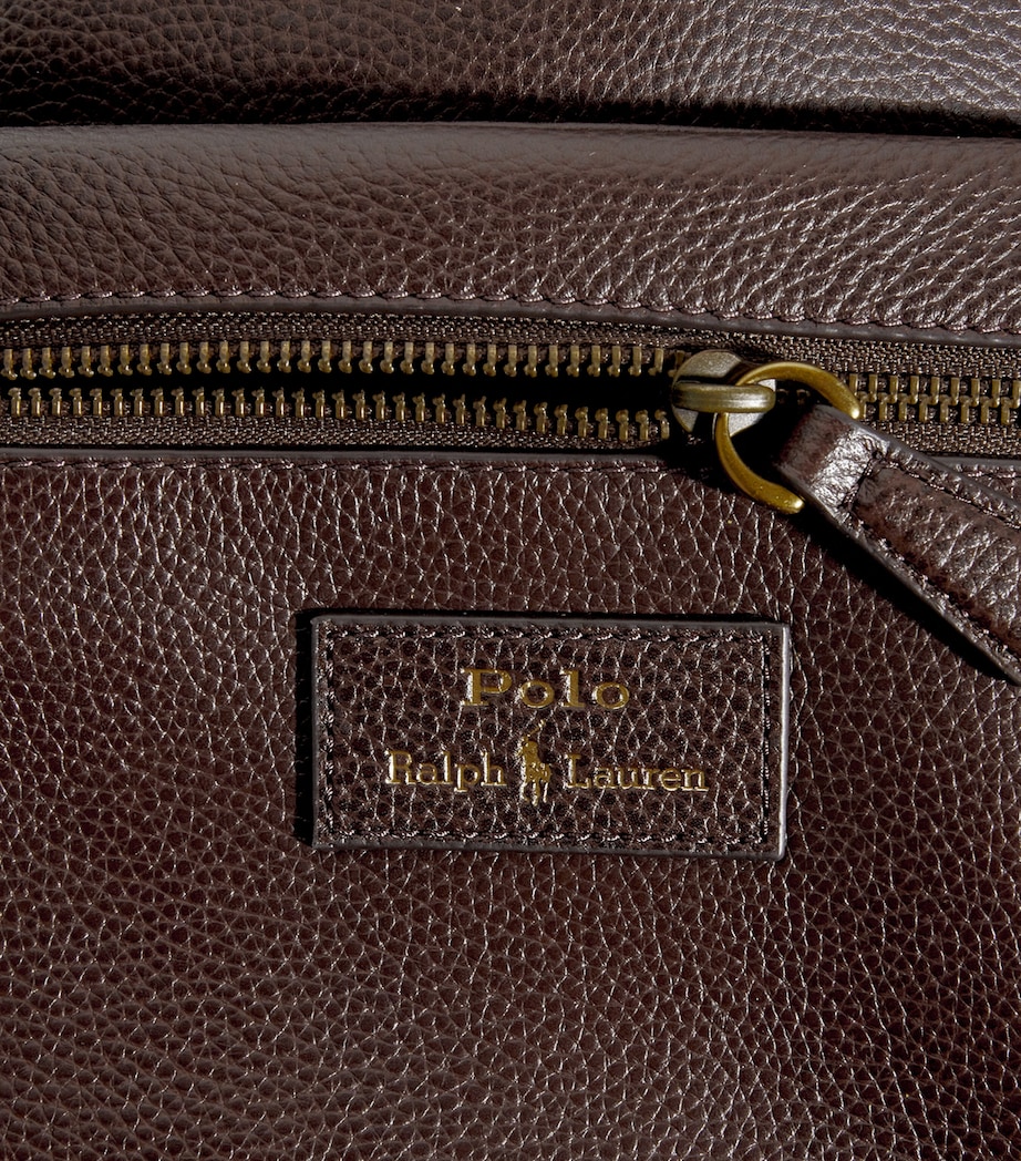 Leather Logo Backpack DARK BROWN Image 6
