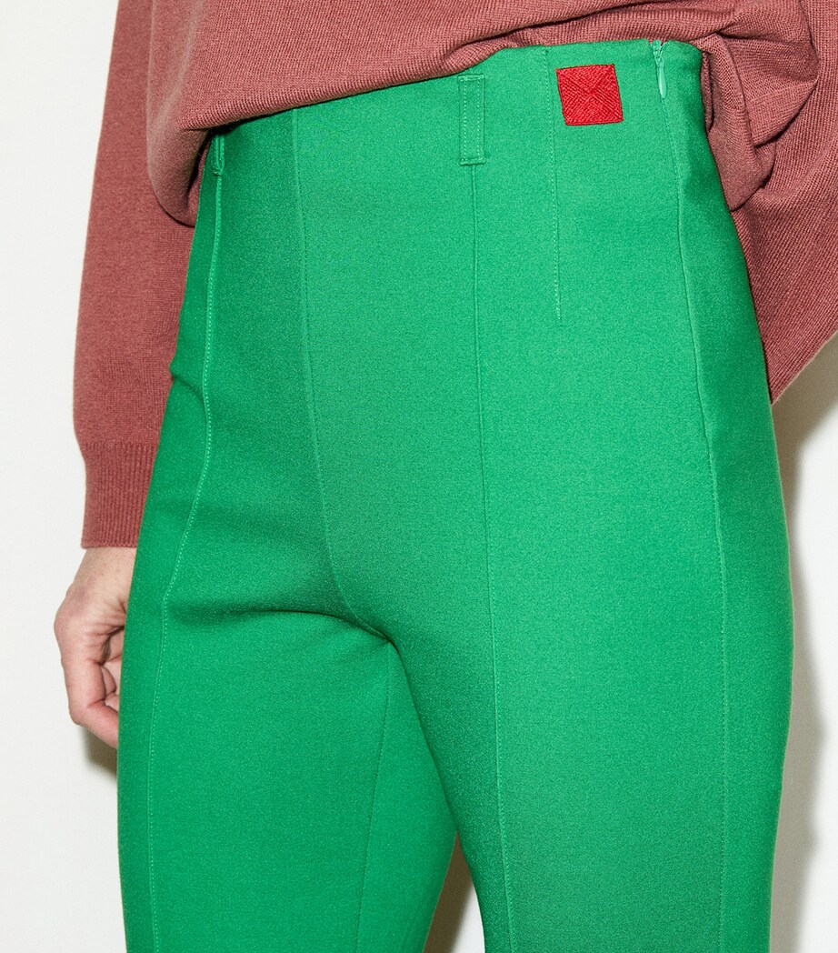 MAX&Co. Womens Cotton Slim-Fit Trousers Green Image 4