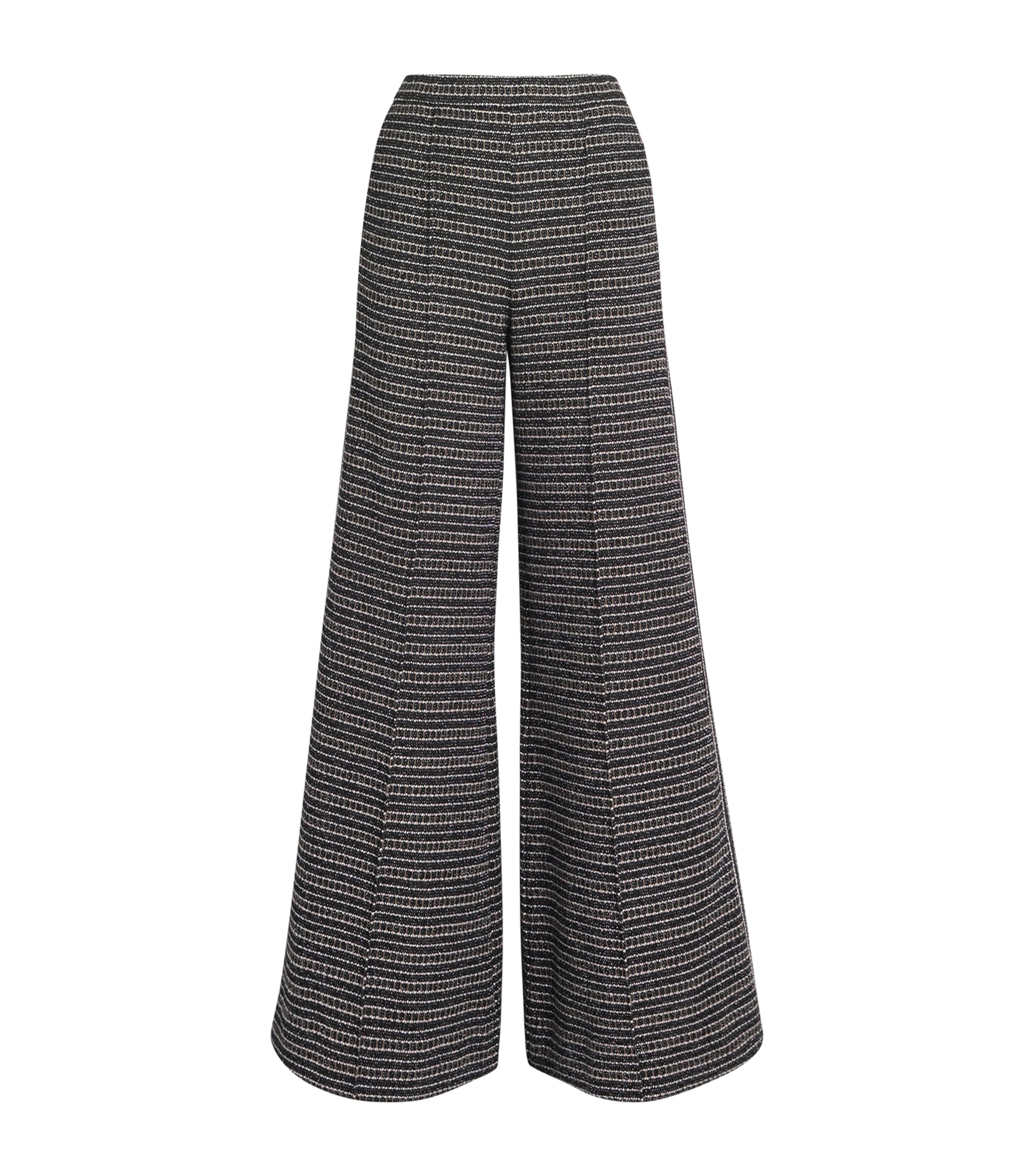 ME+EM Womens Tweed AM-PM Wide-Leg Trousers Black Multi Image 1