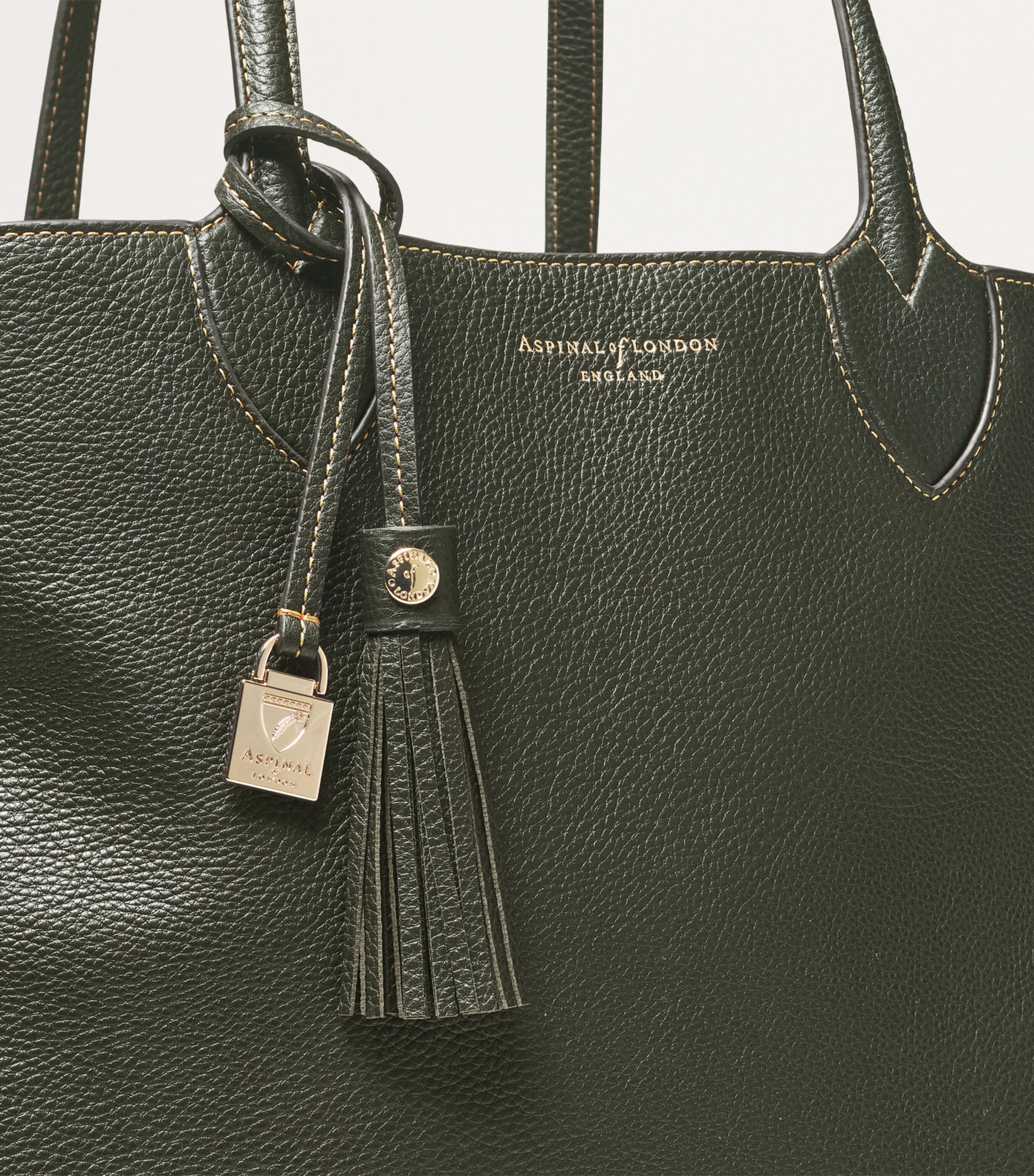 Leather Hudson Tote Bag GREEN Image 5