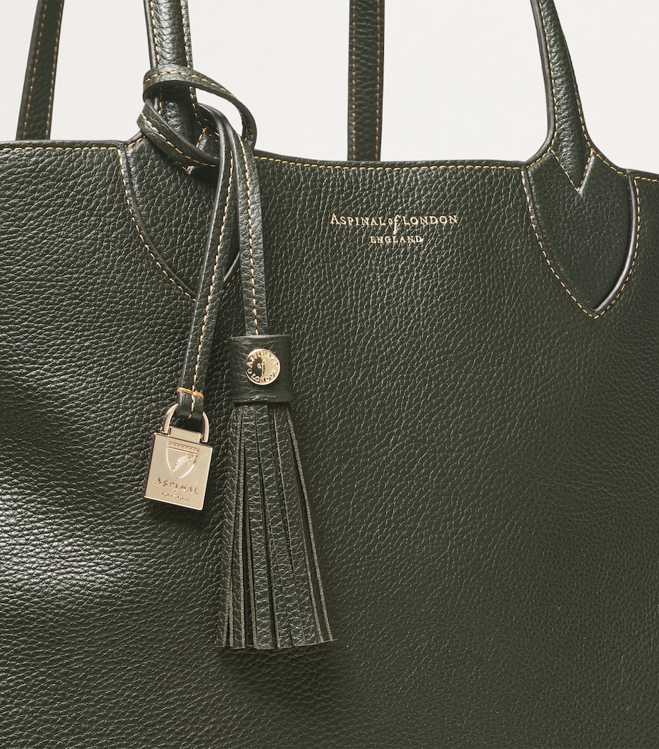 Leather Hudson Tote Bag GREEN Image 5