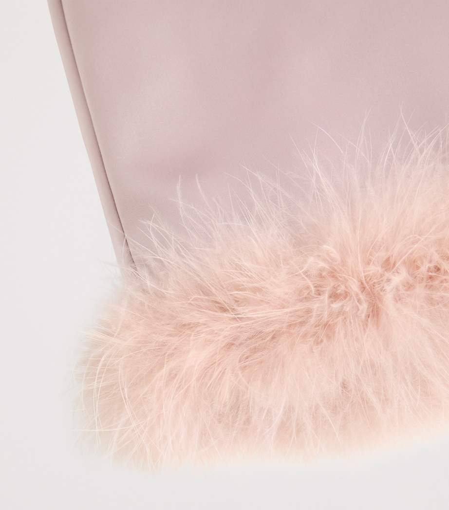 Satin Feather-Trim Skirt MM5 Image 6