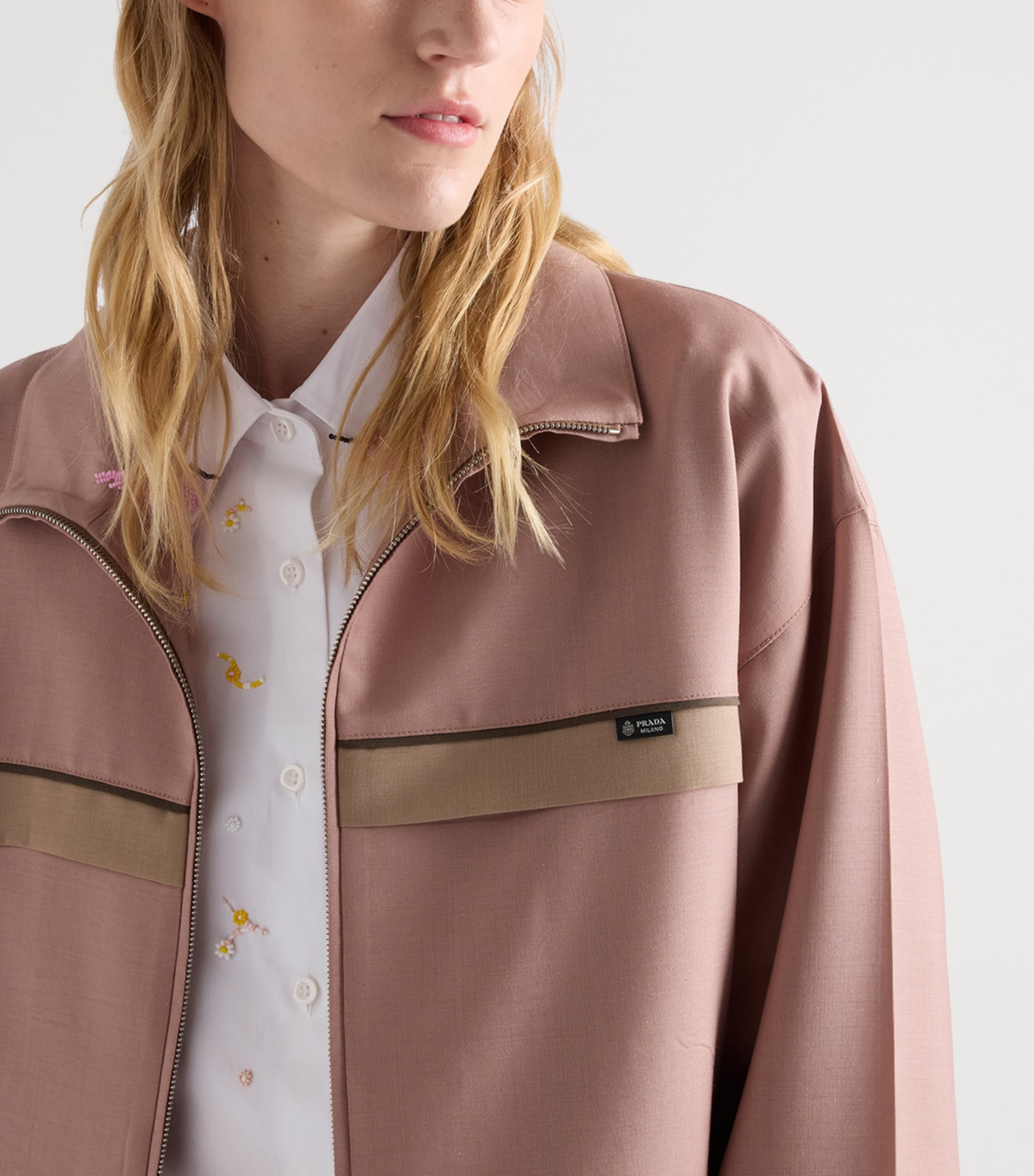 Prada Womens Wool-Mohair Jacket Light Blue Image 6