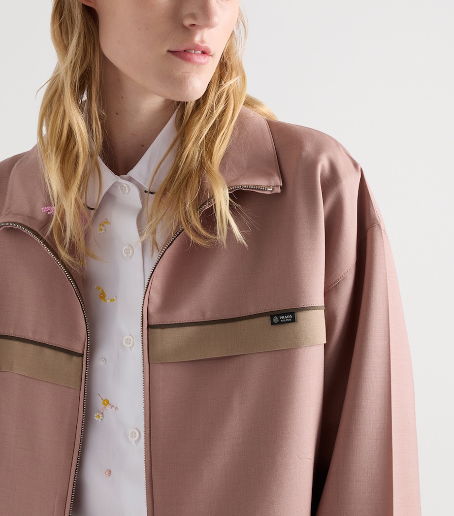 Prada Womens Wool-Mohair Jacket Light Blue Image 6